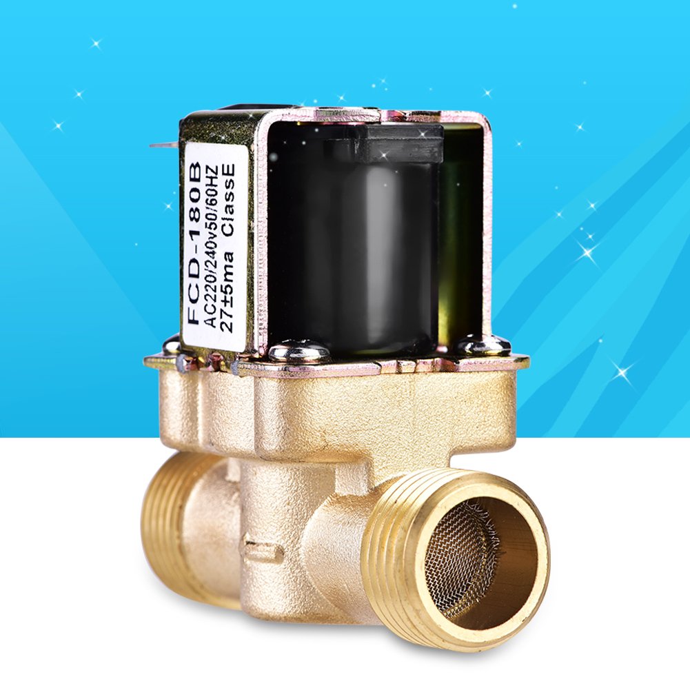 Elettrovalvola, valvola elettromagnetica in ottone da 1/2 normalmente chiusa 220 V CA per il controllo dell'acqua YMYNY