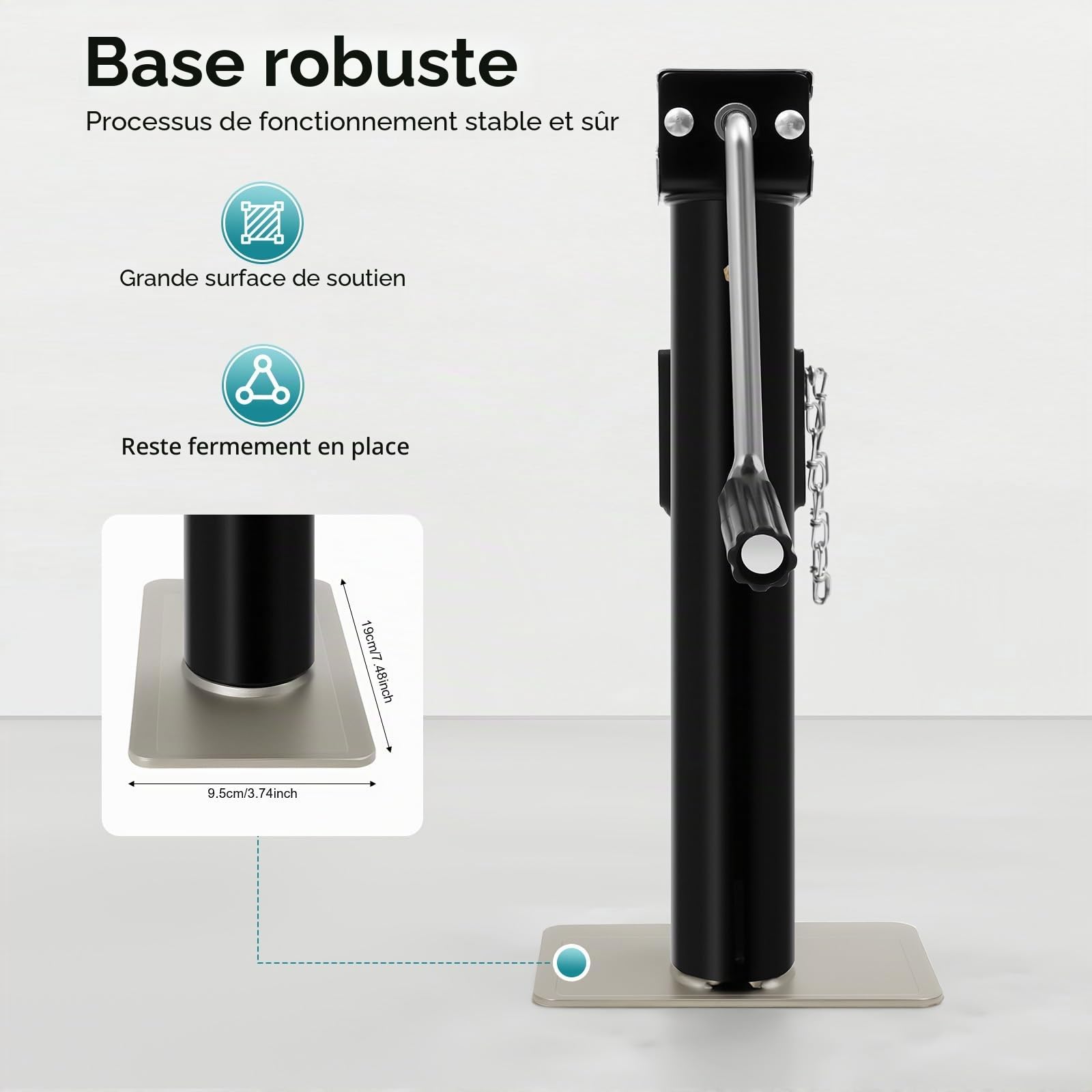 2 pièces Support de remorque, support de remorque extensible, supports de stationnement, capacité de charge 907 kg, 45-71 cm réglable, support pour pelle, pied de support pour caravane