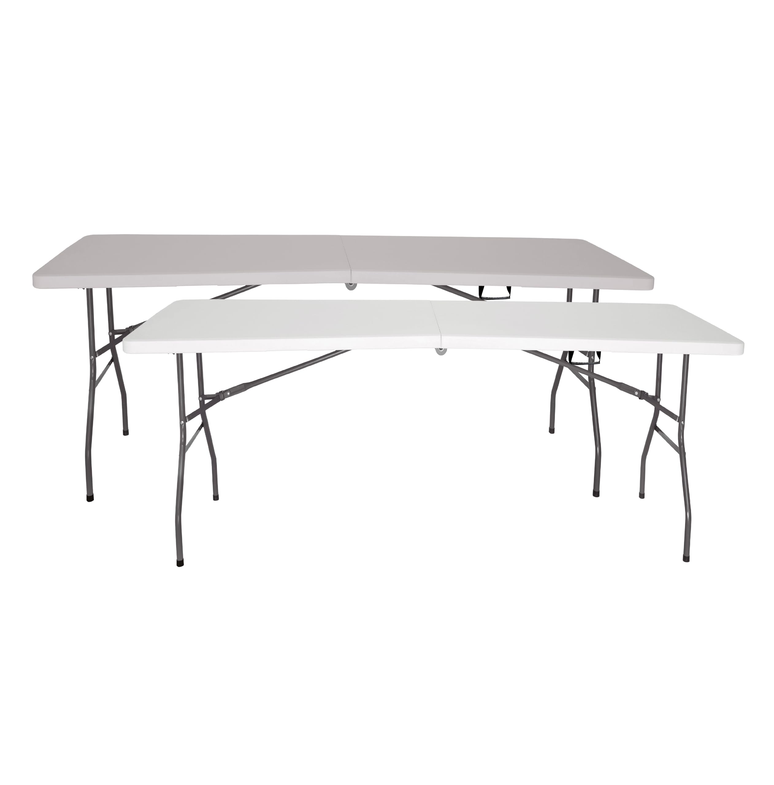 The Homeweeks Pack 2 Mesas Plegables Solid 180cm portátil | Normativa Uso público | Interior/Exterior | EN 581-1/3 | Tablero Resina HDPE 3,5cm | Capacidad 6/8 Personas | Carga 150 kg