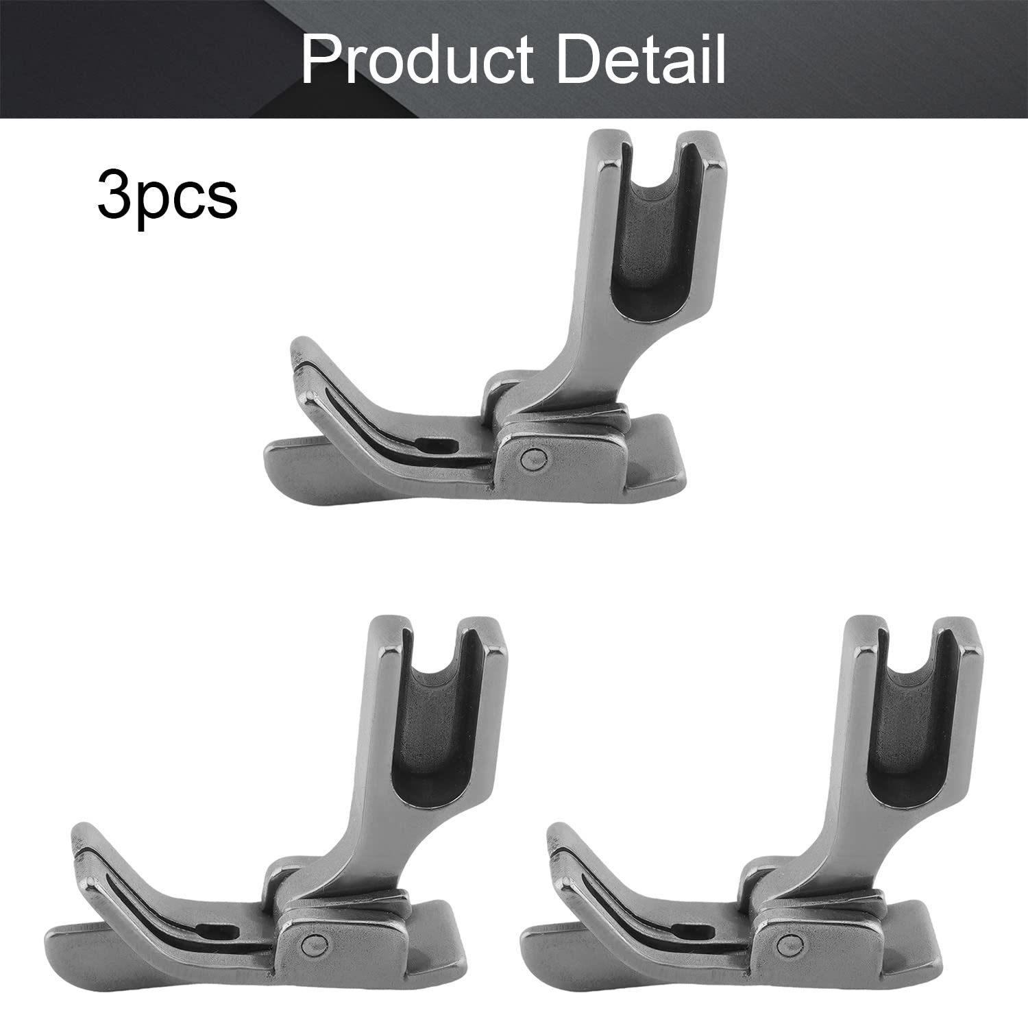 Othmro SP-18L, 3 piedini per macchina da cucire industriale, con guida per macchine da cucire industriali ad ago singolo, colore argento