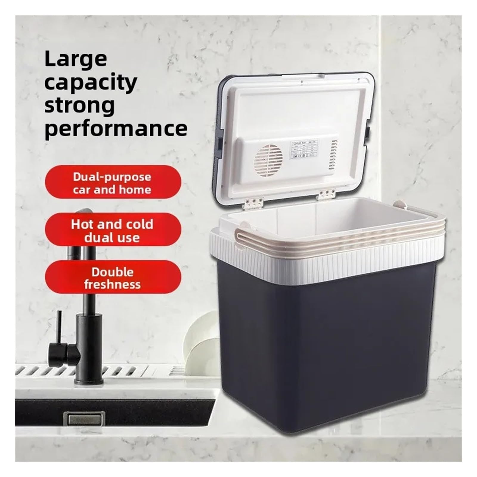Mini refrigerador for Coche, 24 litros, Doble función de frío y Calor, 45-60 W, 220-240 V