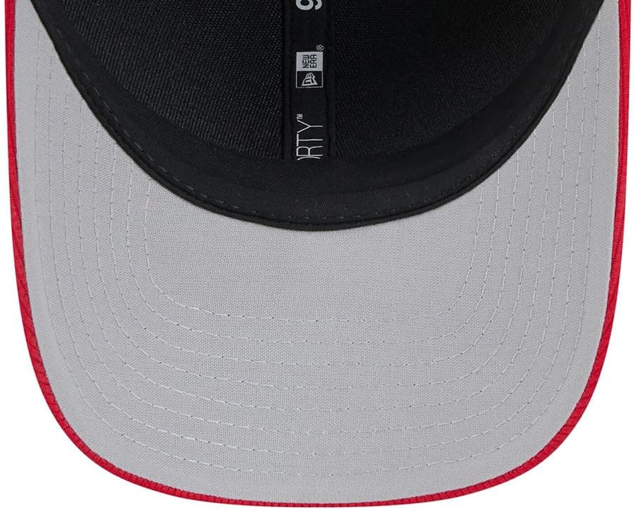 New Era LA Los Angeles Angels 9FORTY M-Crown 2025 Batting Practice Snapback Cap, Adjustable Hat Grey Red