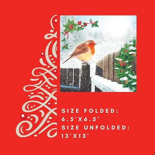 Miniatura 9 de Servilletas de papel de animales de 13 x 13 pulgadas, 20 unidades, diseño de casa de pájaros, de 3 capas, impresas, de Navidad, pájaros, cóctel,