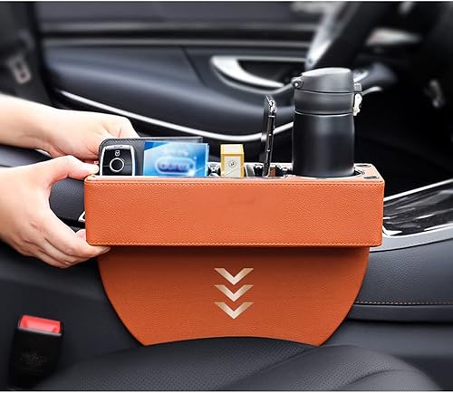Miniatura 4 de Funda de piel sintética para asiento de automóvil, organizador universal para asiento de automóvil, multifuncional, contenedor de almacenamiento