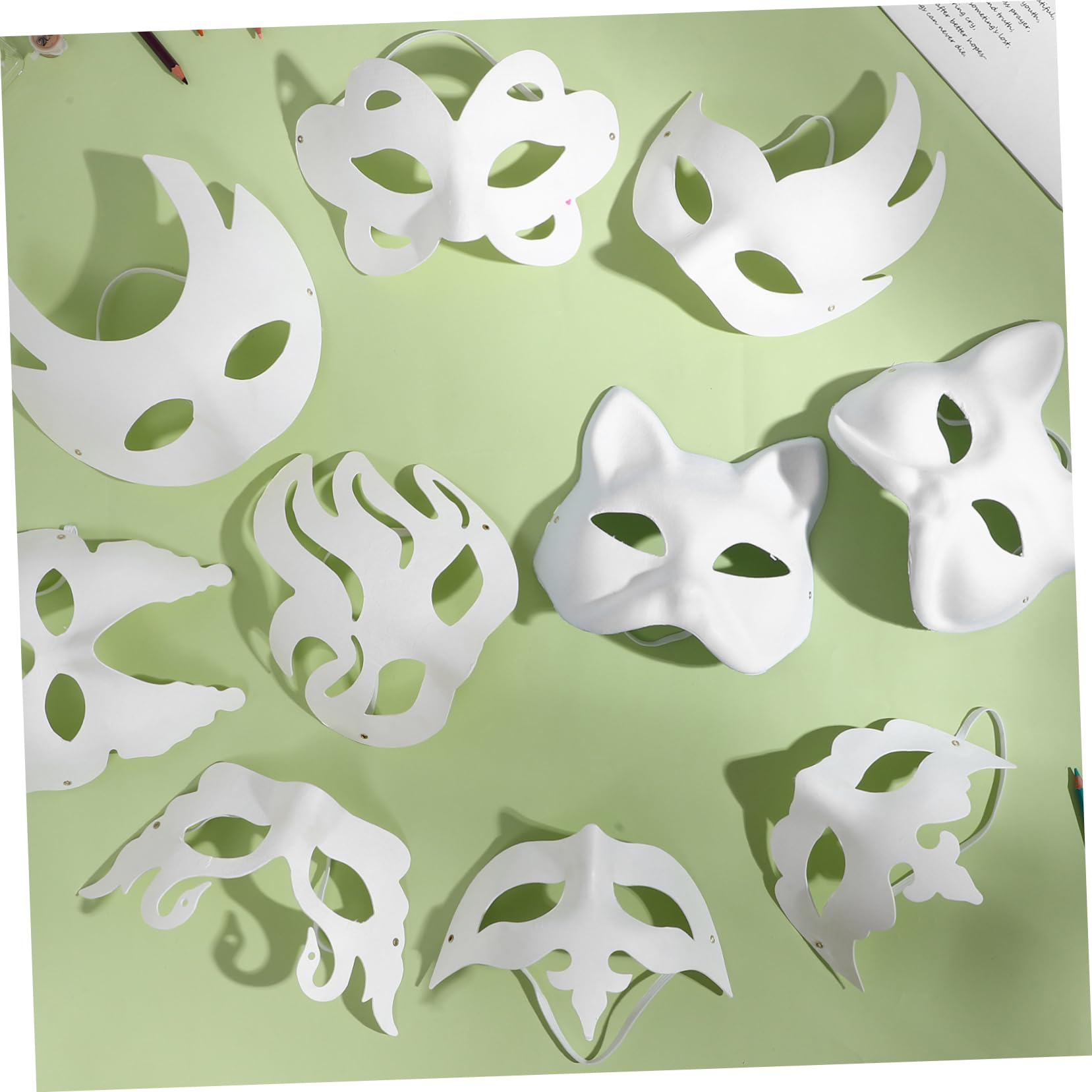 TOYANDONA 20pezzi Maschera Di Carnevale Non Verniciata in Carta Per Donna Adatta Per Feste Di Masquerade Halloween Feste Di Compleanno Cosplay e Altre Occasioni