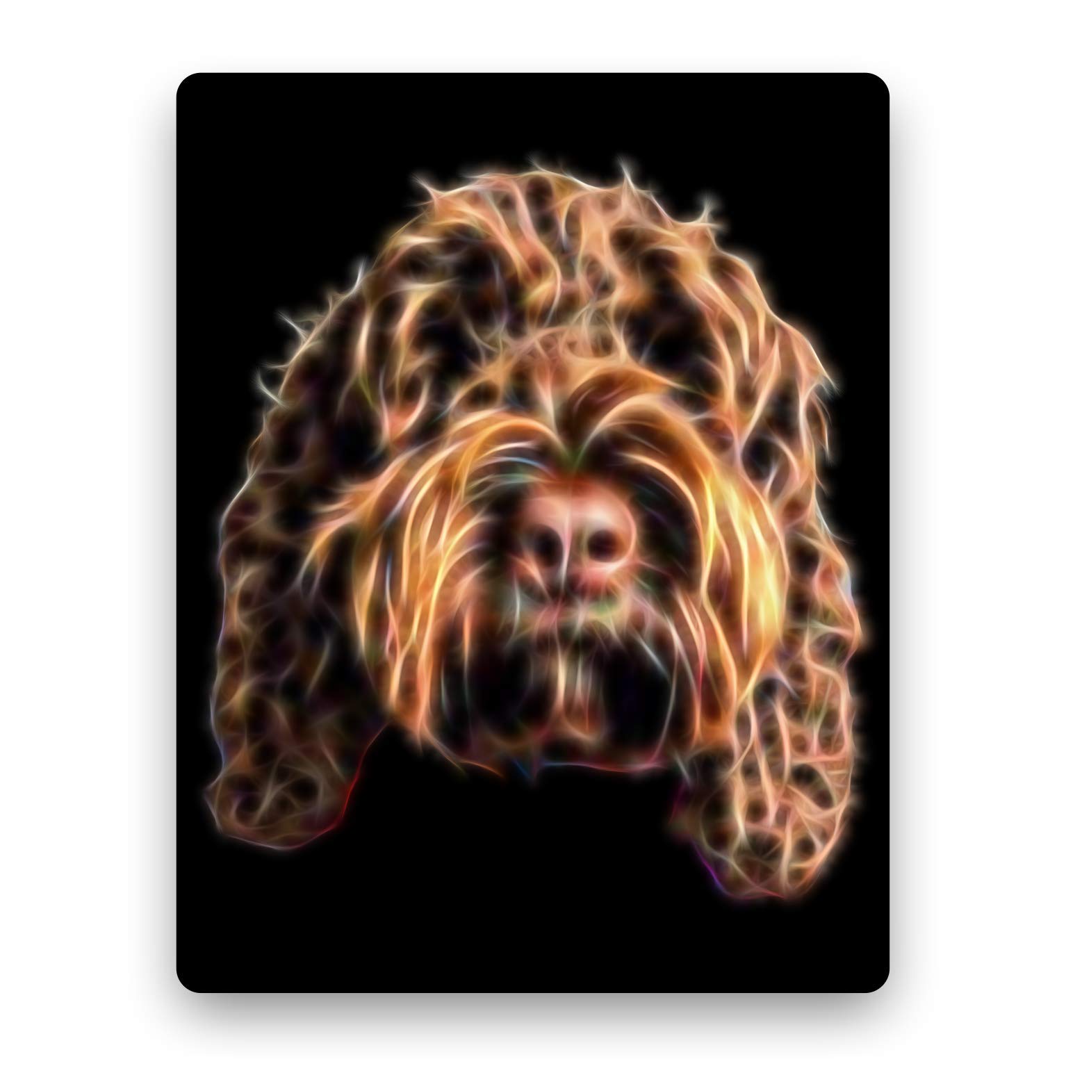 Fractal Artworks Chocolate Cockapoo Metal Wall Plaque with Fractal Art Design S1N1
