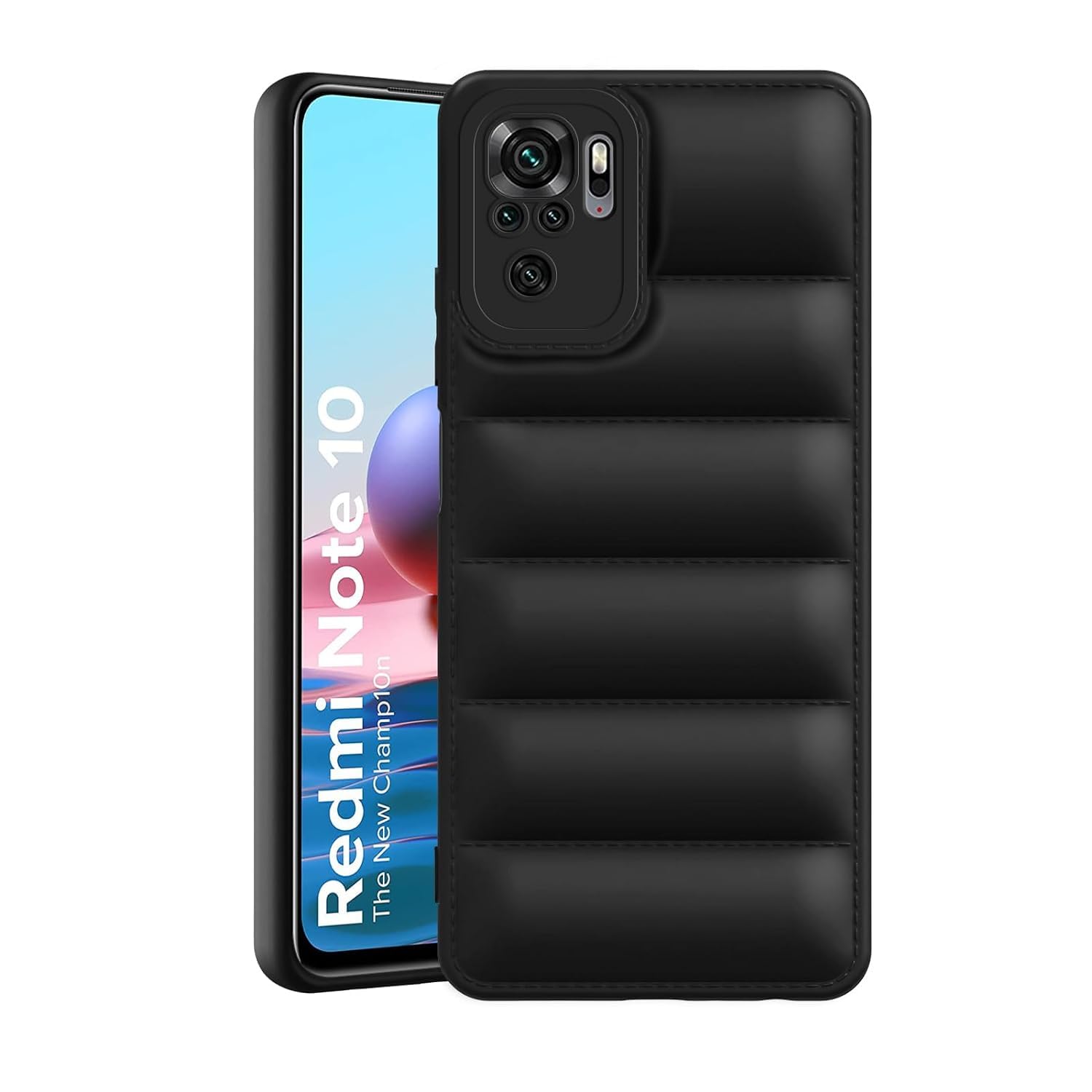 Exotic Flourish Accessories Back Cover Compatible with | Matte Soft Case | Camera Protection | Liquid Silicon Puff Case Compatible with (Redmi Note 10 Pro)
