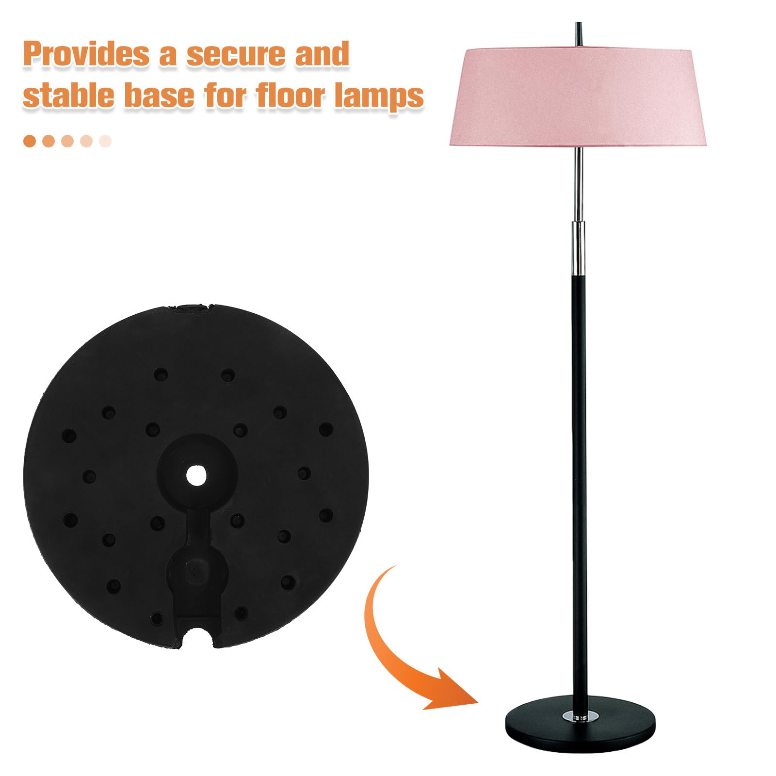 ABOOFAN Pied de Lampe Lesté en Plastique Socle Rond 240x22 Mm Poids Stable pour Lampadaire Base de Table Robuste Accessoire Remplacement pour Lampe de Bureau Support Sécurisé