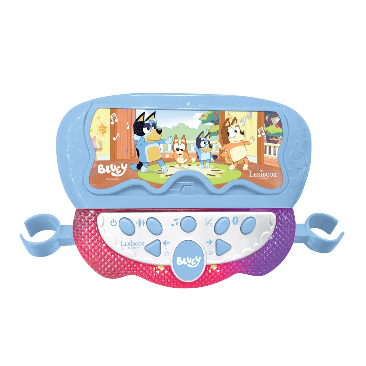 Lexibook, Bluey, Altoparlante Luminoso da Terra per Bambini, Gioco Musicale, Altezza Regolabile, Effetti Luminosi, 2 microfoni Inclusi, Ingresso MP3, Bluetooth, Blu, S160BYLXB