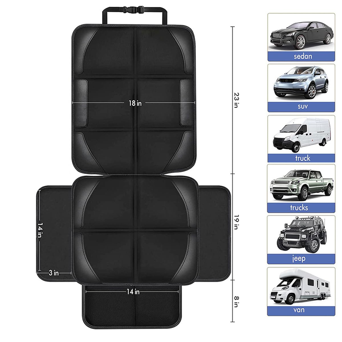 Autositzschoner Rutschfest Auto Autositzschoner Bezüge für Kinderautositz Universal Fahrzeug Autositzschoner für Baby Kind Autositzmatte für Haustier (Schwarze Linie)