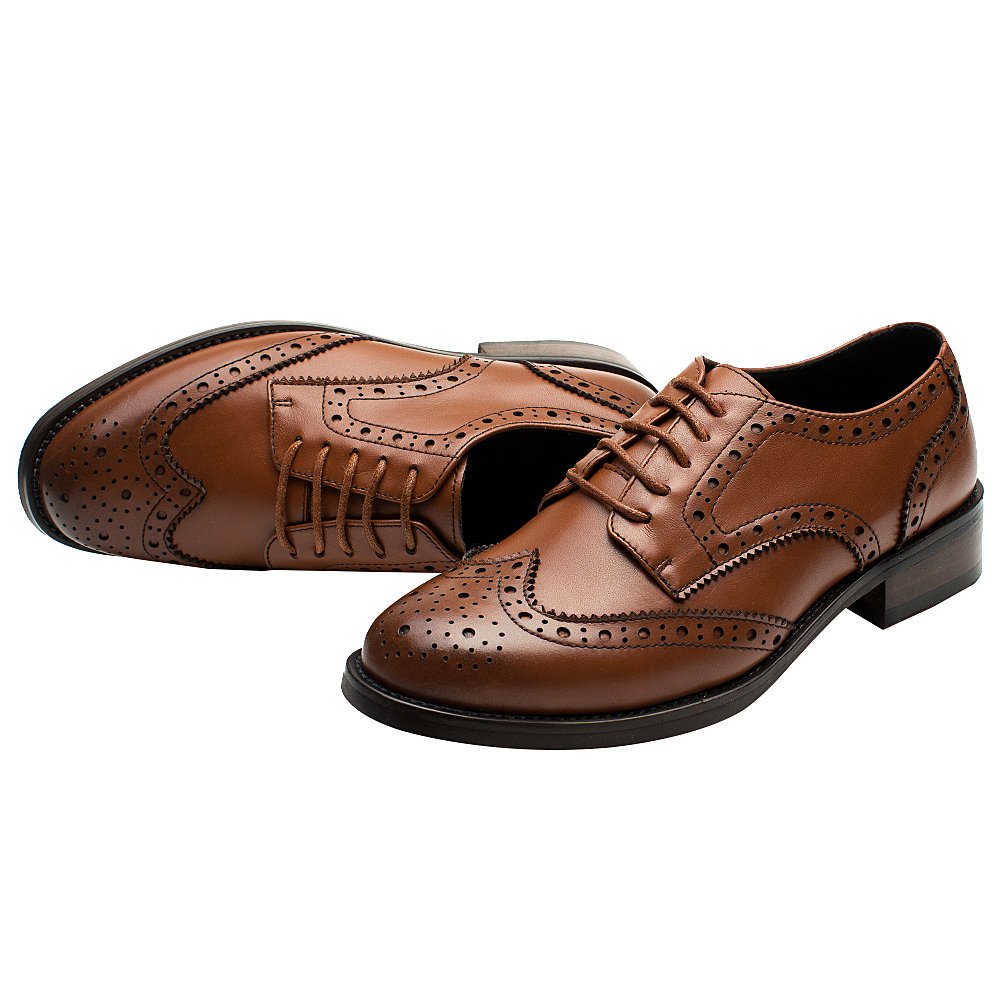 rismart Mujer Brogue Dedo del Pie Puntiagudo Puntas De ala Oxfords Zapatos De Cordones