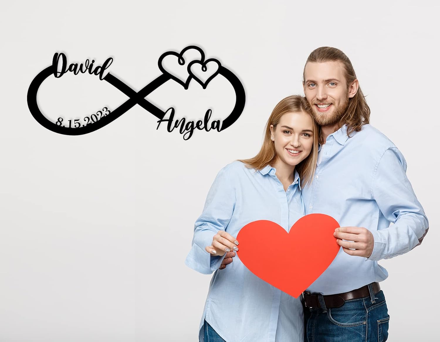 Custom Infinity Signs, Infinity Heart Sign, Infinity Wall Decor, Home Décor Accents, Personalized Love Sign With Valentines Day Anniversary Wedding Present