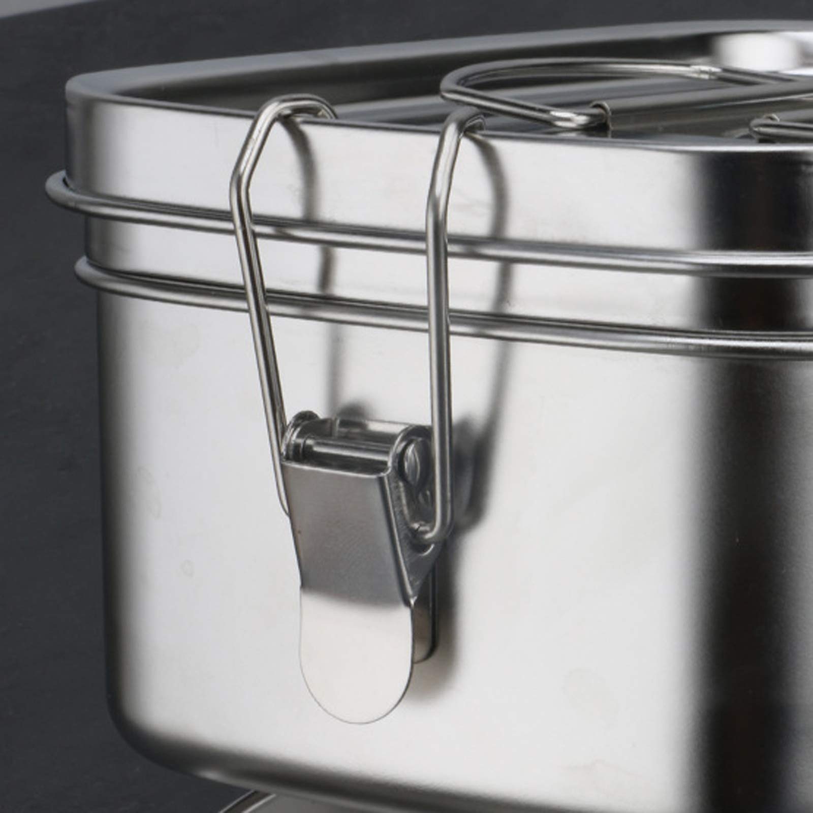 RVS Lunch Box, Metalen Bento Box 1500ml Voedselopslag Containers Lock Clips en Deksel, Lekvrij voor School, Kantoor, Werk en Camping RVS Lunch Box, Metalen Bento Box 1500ml Voedselopslag Containers Lock Clips en Deksel, Lekvrij voor School, Kantoor, Werk en Camping