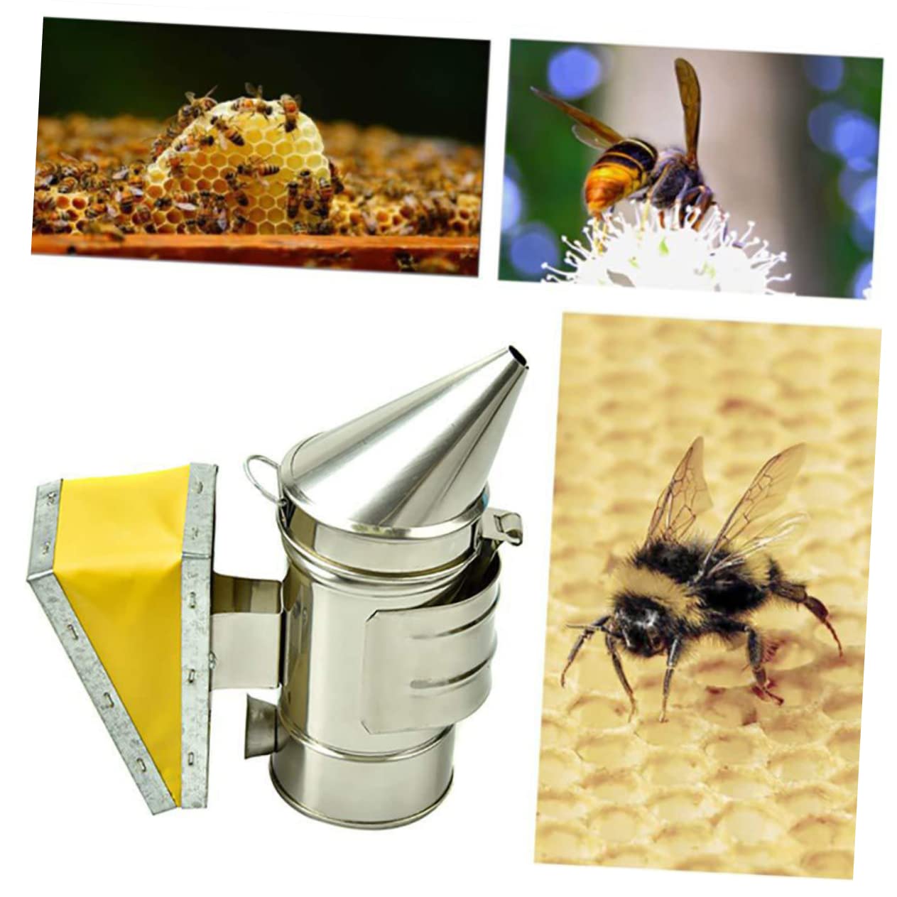 Milisten Fumigateur pour Apiculture Acier Inoxydable avec Embout Mini Outil Abeilles pour Utilisation Sécurisée et