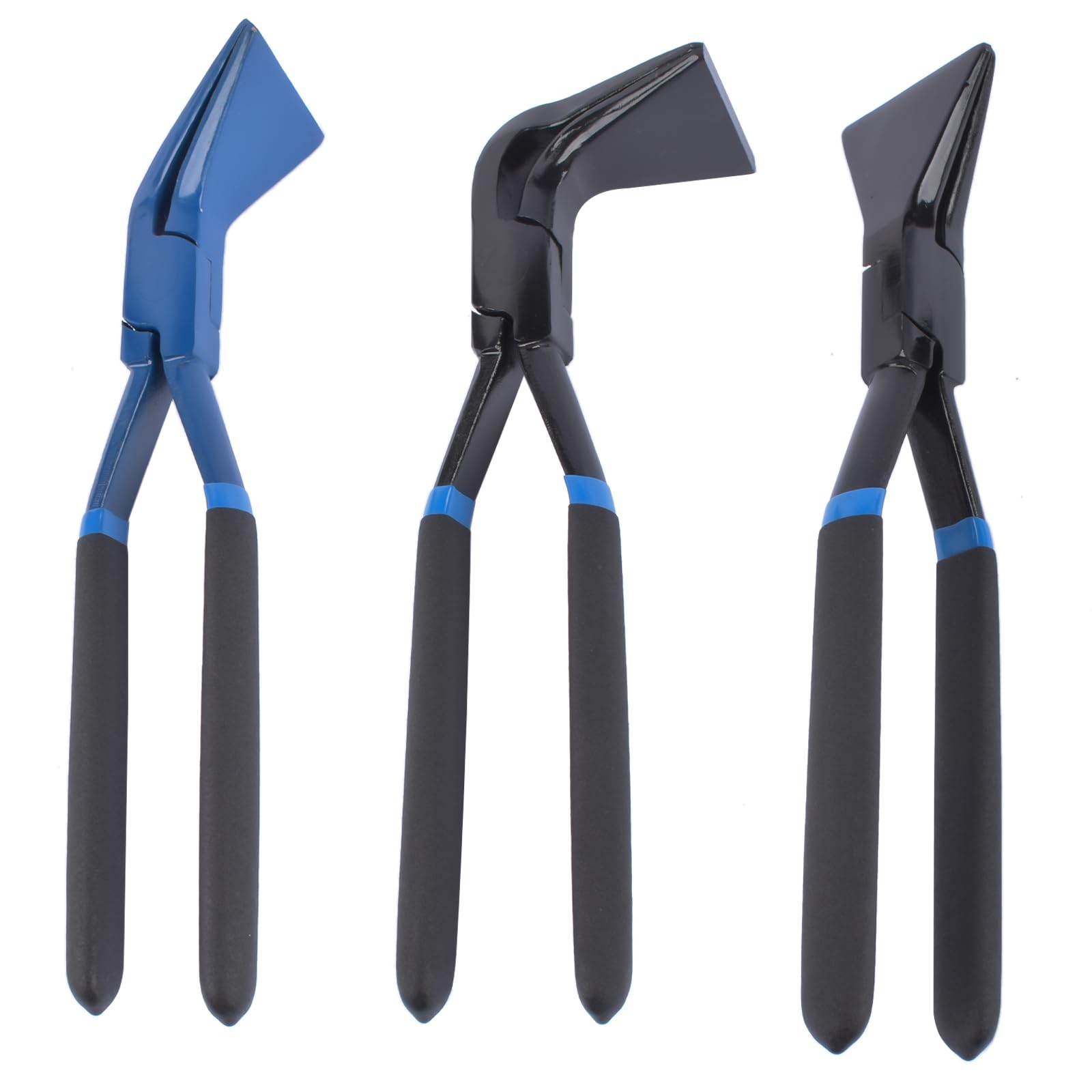 3 Pezzi Pinza piegatrice pinze per piegare le lamiere 0°, 45° e 90°, lunghezza circa 300 mm per tetto idraulico (Blu e Nero)