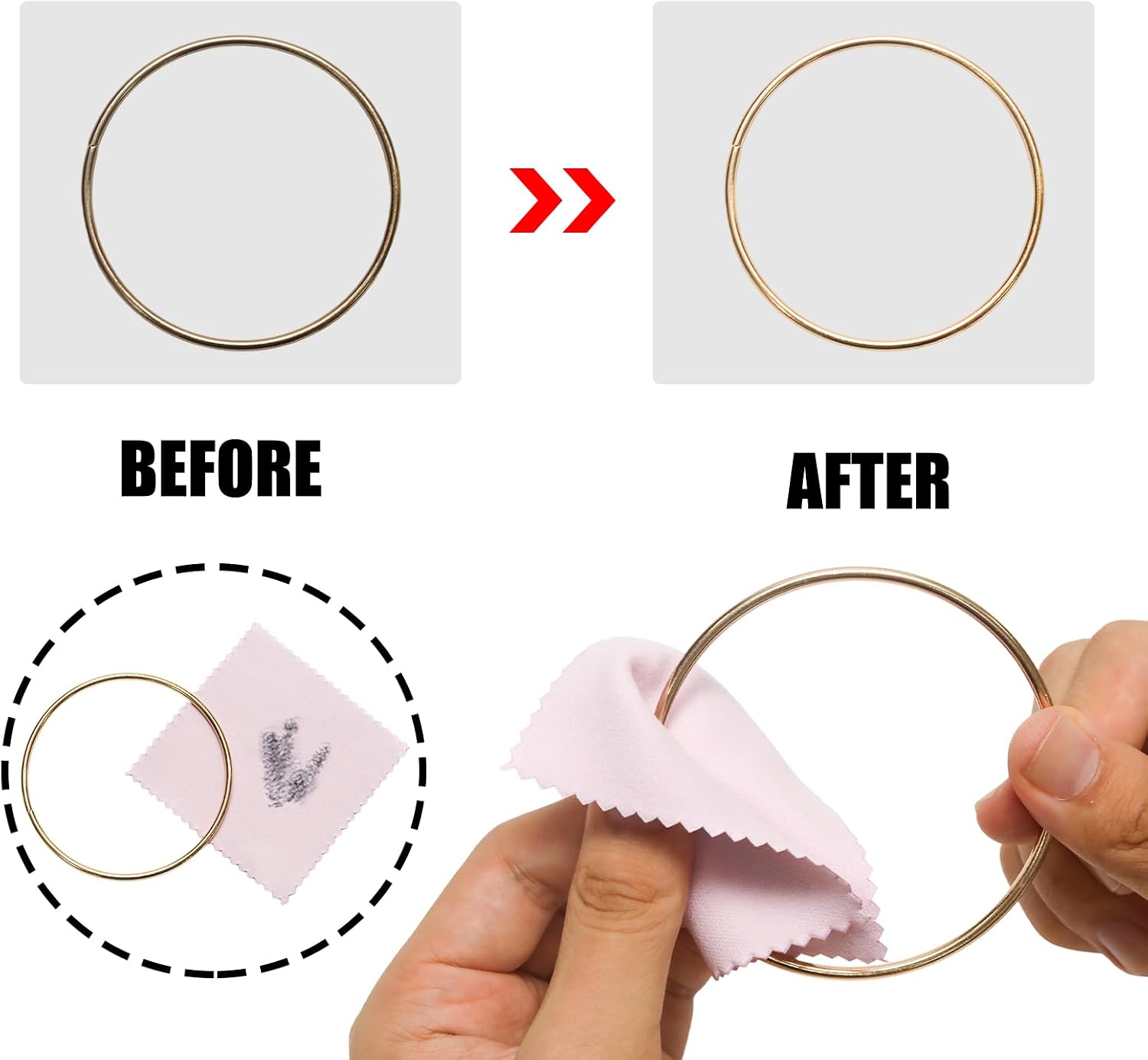 50 Pcs Jewelry Cleaning Cloth, Silver Polishing Cloths