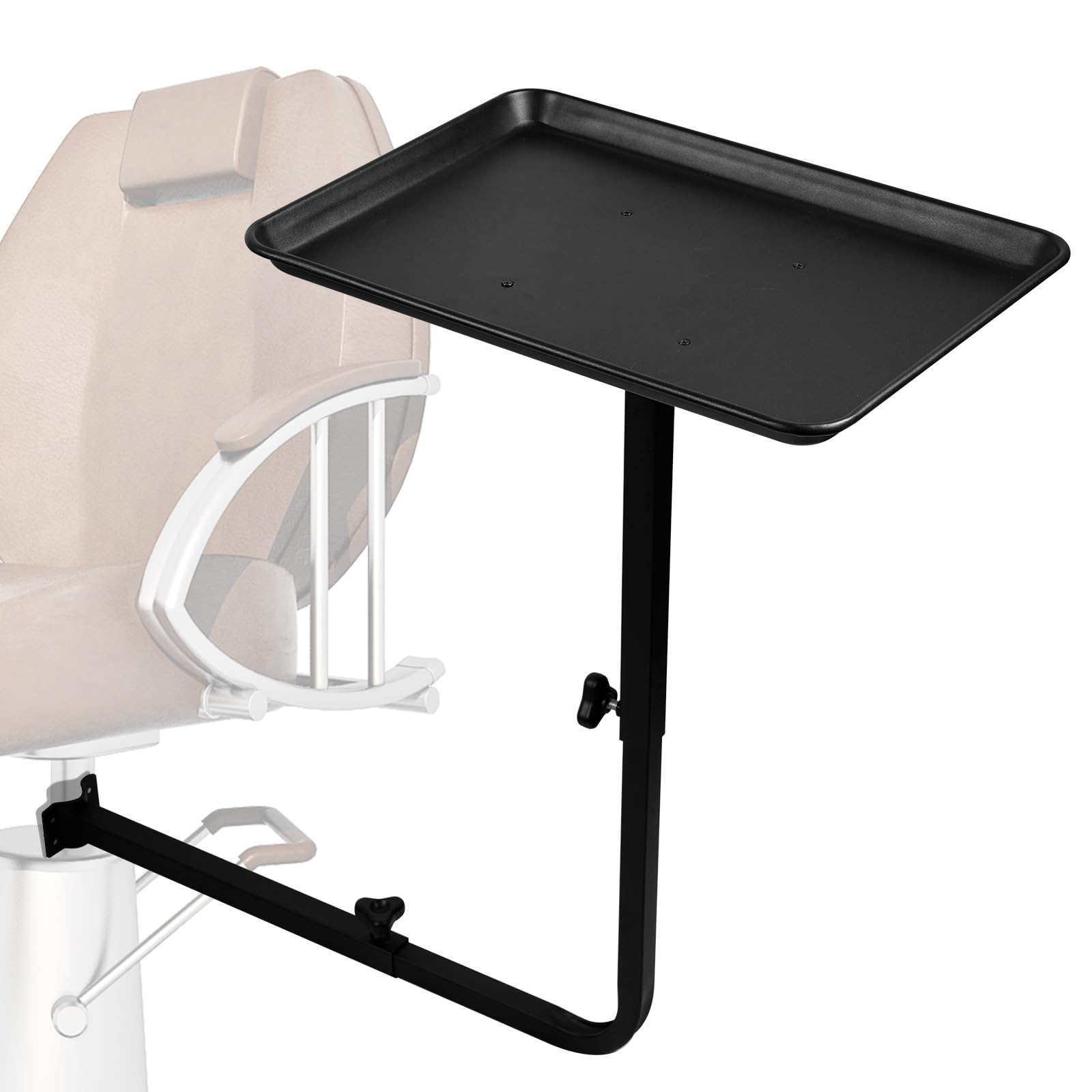Salon Tray Attached to Chair, Adjustable Height Salon Holder, Barber Chairs Tray, Hair Stylist Attachment Storage Organizer for Hairdressing Tools