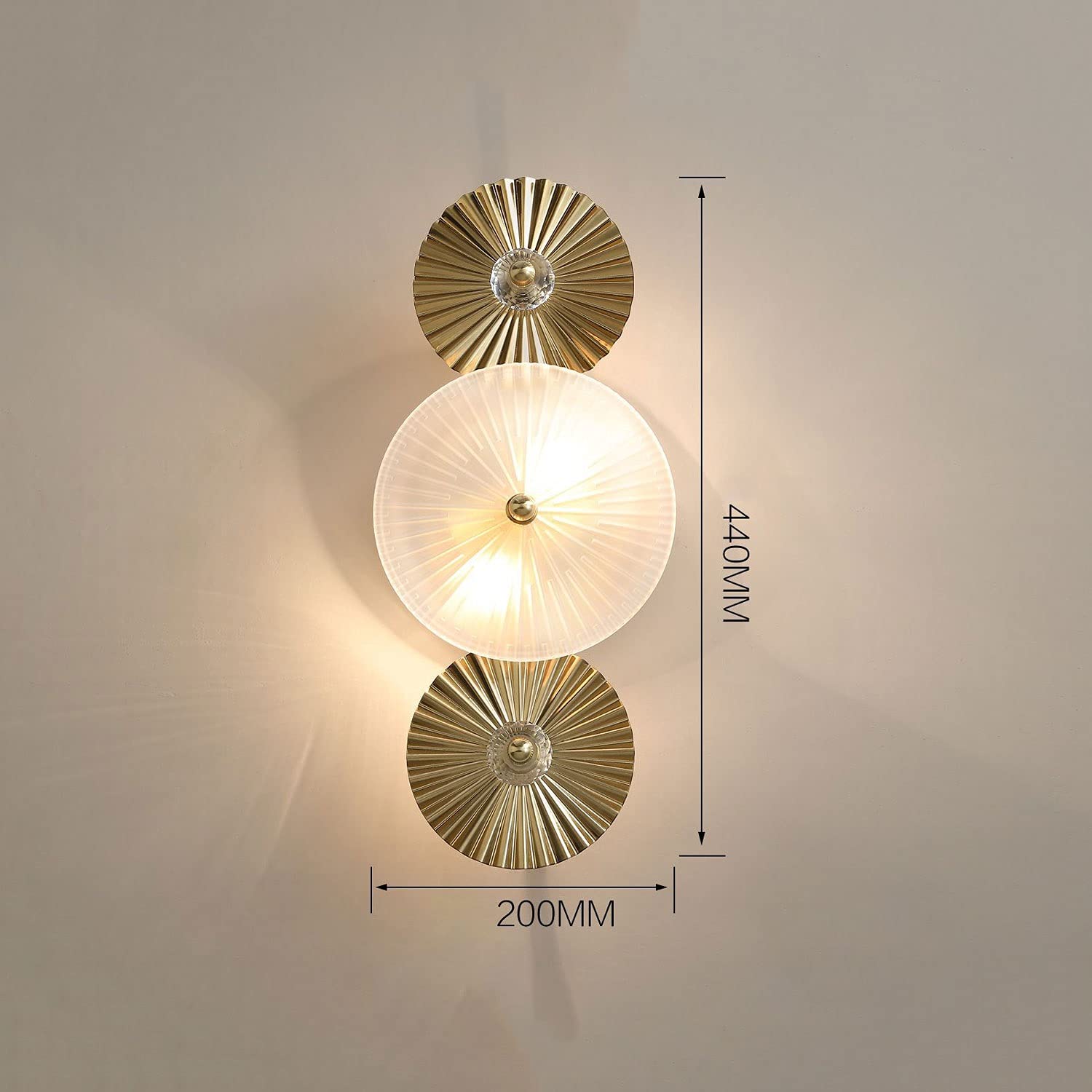 Lampa ścienna, oświetlenie ścienne, szklana lampa ścienna, złoty metalowy kinkiet, nordycka lampa ścienna, geometryczne oświetlenie wewnętrzne, dekoracja domu, lampy naścienne do sypialni