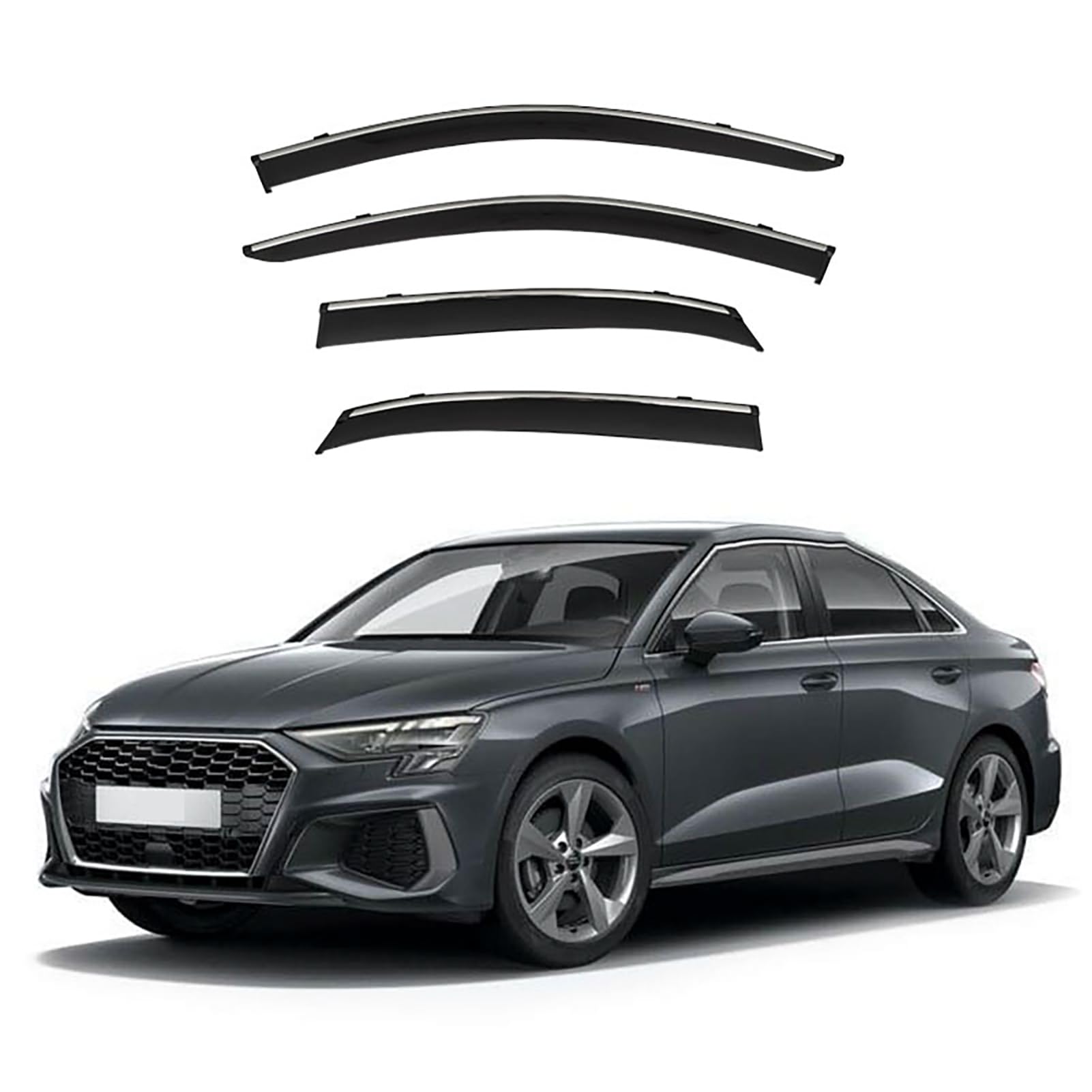 AUDI A3 MK4-8Y ウィンドウバイザー 4枚セット ISTOVO Wind Deflectors for Audi A3(Saloon) MK4-8Y 2021, Keep Your
