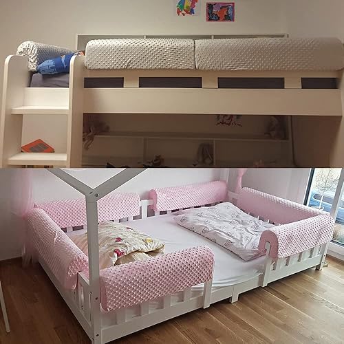 Miniatura 2 de Wonder Space Protector de parachoques para riel de cama para niños pequeños, acolchado de barandilla para cama infantil, anticolisión, mayor altura,