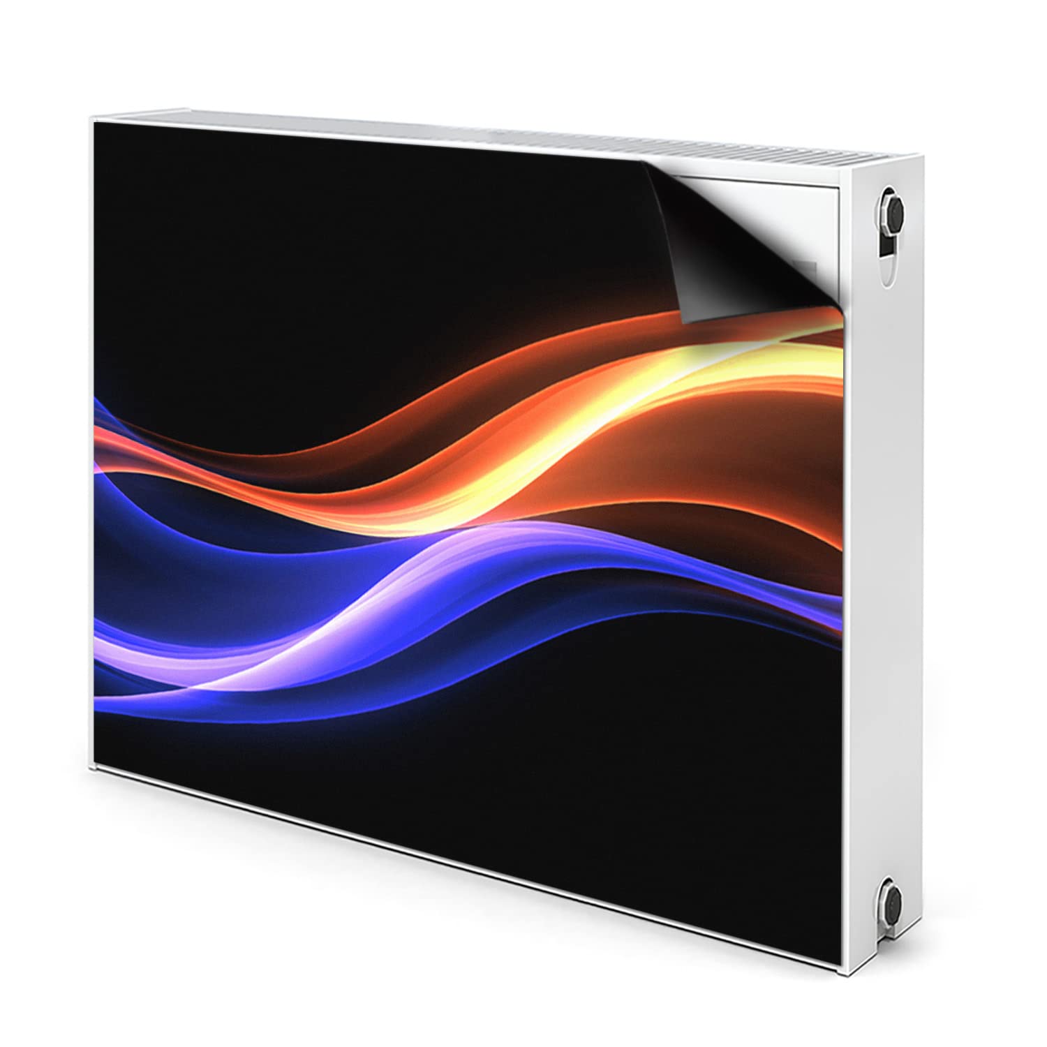 Couverture Magnétique pour Cacher Radiateur Bleu Decormat 100x60cm Motif Rayons