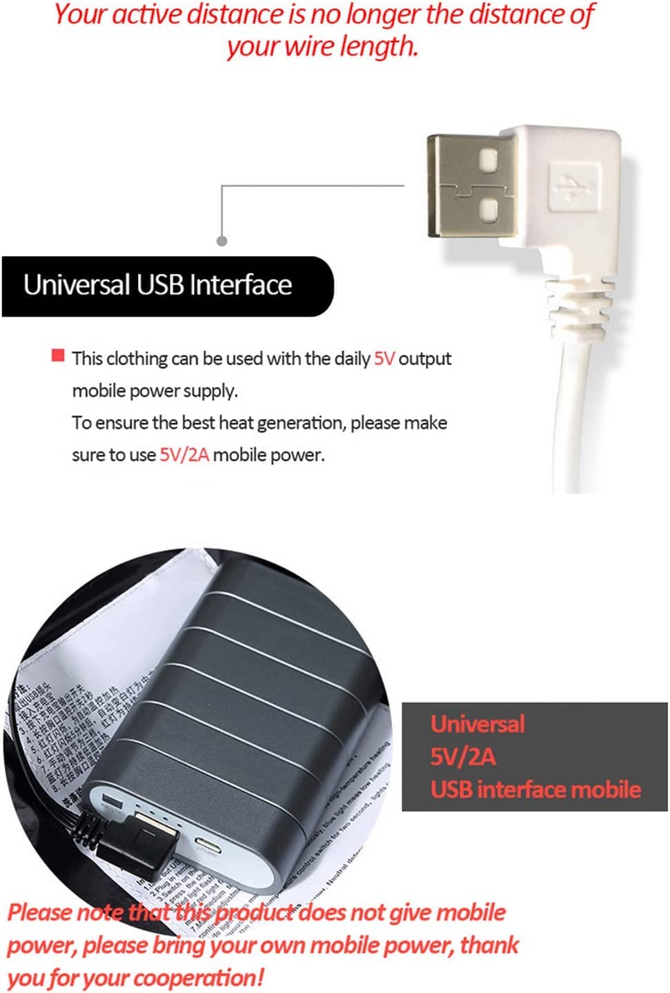 Gilet riscaldante per bambini USB 3 zone riscaldate nero