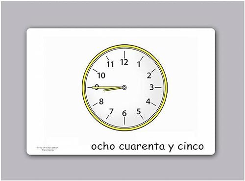 B00A5NCE56_image_4 Tarjetas de vocabulario - La hora - Telling Time and Clock Reading Flashcards en español - Tarjetas de vocabulario para el aprendizaje de idiomas