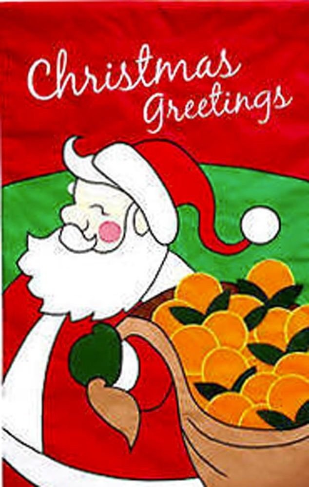 Drapeau de jardin Père Noël Evergreen Orange Grove pour illuminer vos fêtes
