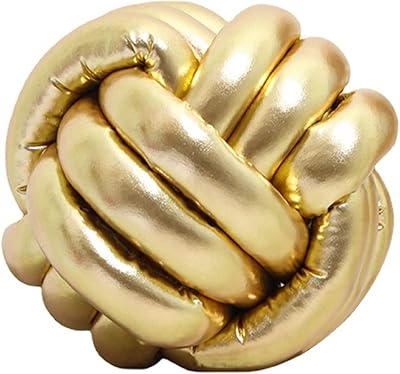 BFYDOAA Knot Ball Pillow Gold, Handmade Round Throw Pillows Decorative Knotted Ball Pillow Cushion, 20cm Creative Knotted Throw Pillows for Sofa Car Office, Household Knot Pillows for Home Decor