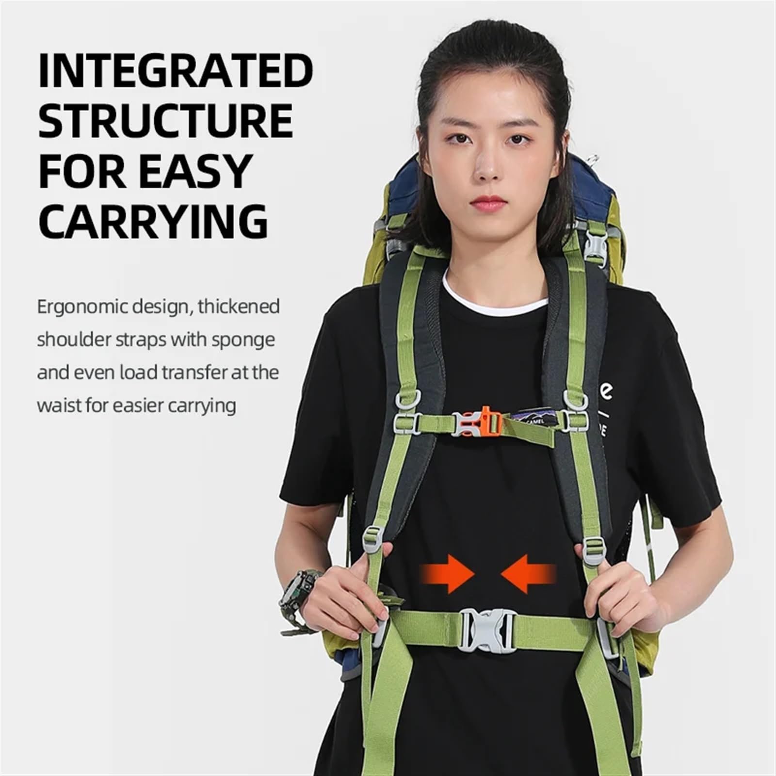 Wasserdichte 50L Wanderrucksäcke Bergsteigertasche for Männer Leichter Damenrucksack mit großem Fassungsvermögen Camping Reisen