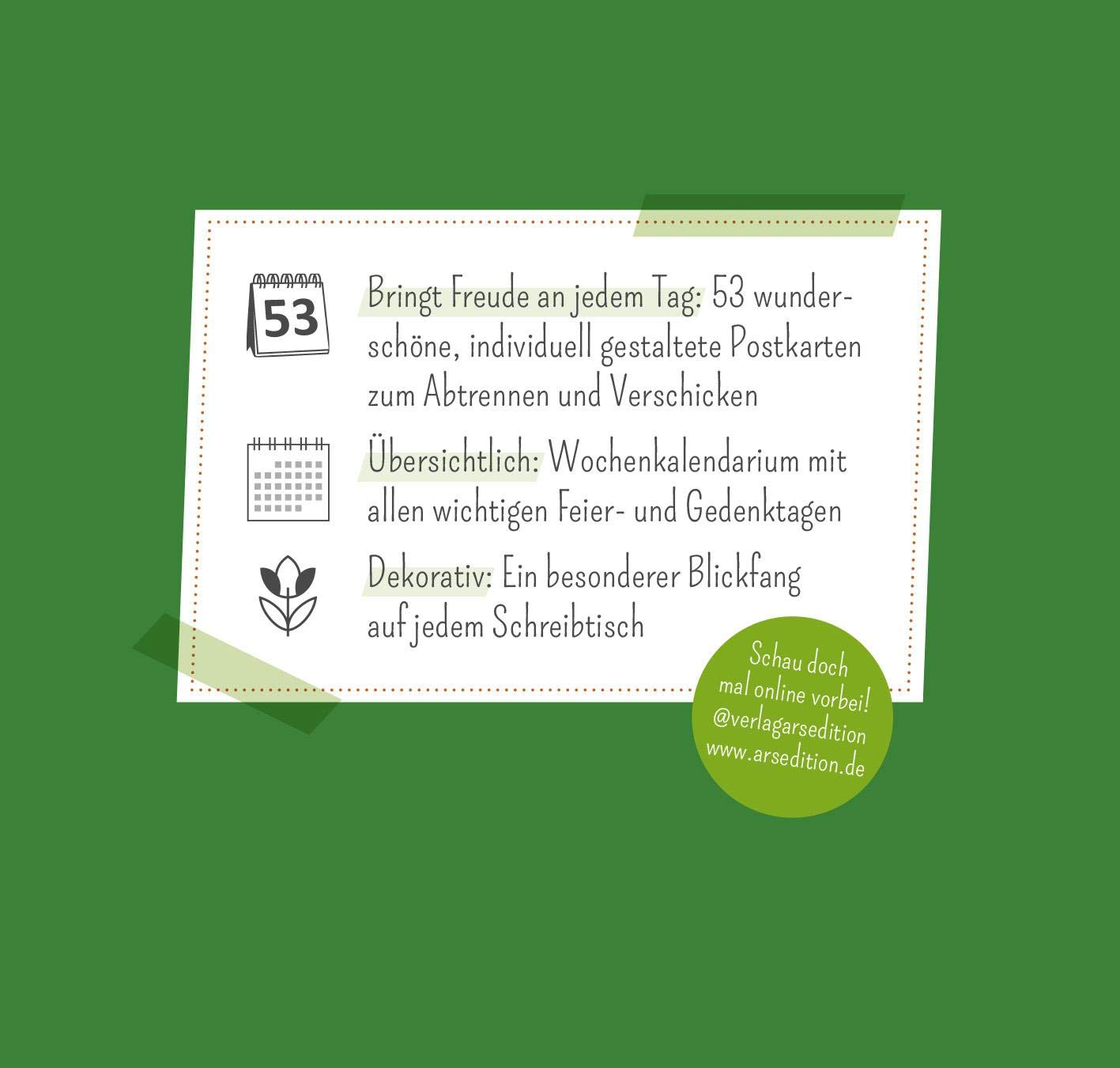 Postkartenkalender Raus ins Grüne 2022