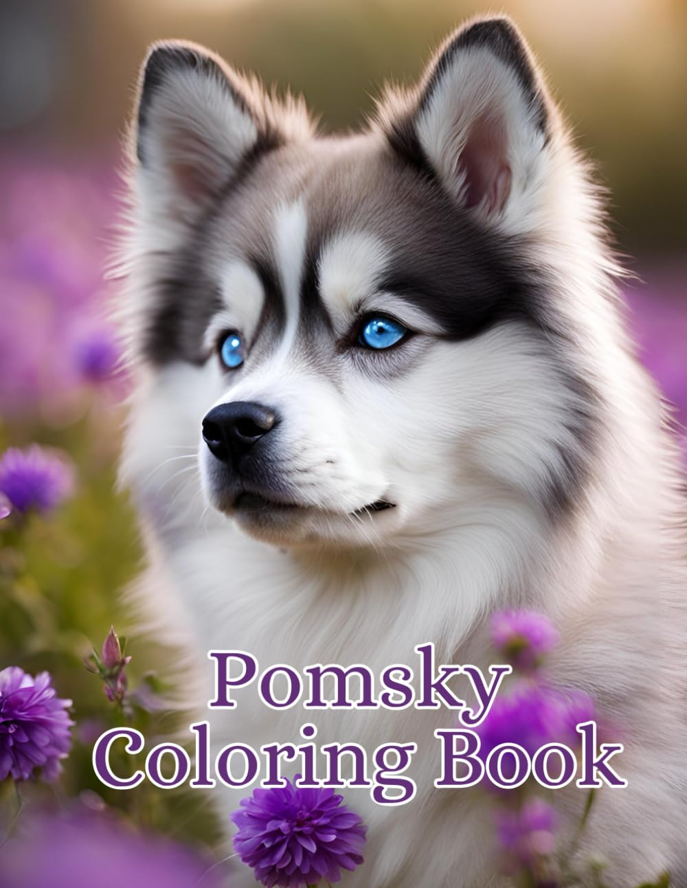 Pomsky Dog Unique Coloring Book 70 Pages For Children Teen and Adults, Great Gift Ideas for Birthday Christmas Cute Fun Pomskies