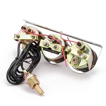 Aramox Multifunctional Gauge, 4in1 85mm Guage Multifunction Fuel Oil Pressure Water Temp Volt Meter Dc 9 32v For Car Rv Boat Motorcycle