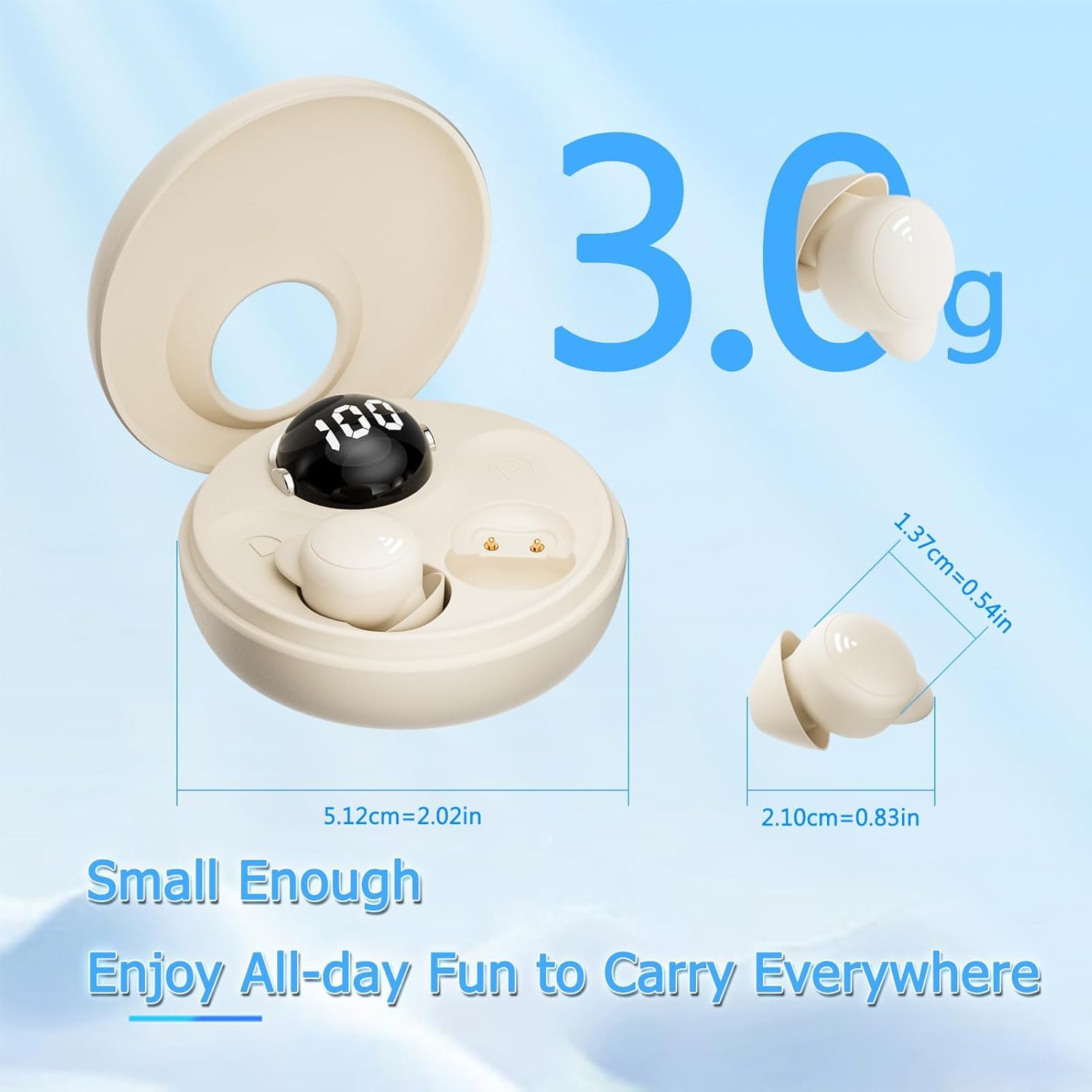 Auriculares para dormir de lado, auriculares inalámbricos para dormir, adecuados para orejas pequeñas, sonido estéreo, carga rápida con funda de carga