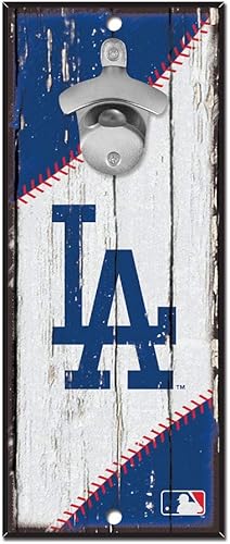 WinCraft MLB Los Angeles Dodgers - Abrebotellas de madera de 5 x 11 pulgadas, colores del equipo, 5 x 11 pulgadas