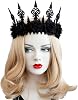 LSHDXD Dark Gothic Wind Black Crown Hair Band Halloween Headband Headdress for Witcher Makeup Perfect Hair Accessories for Ball Party Masquerade and Cosplay