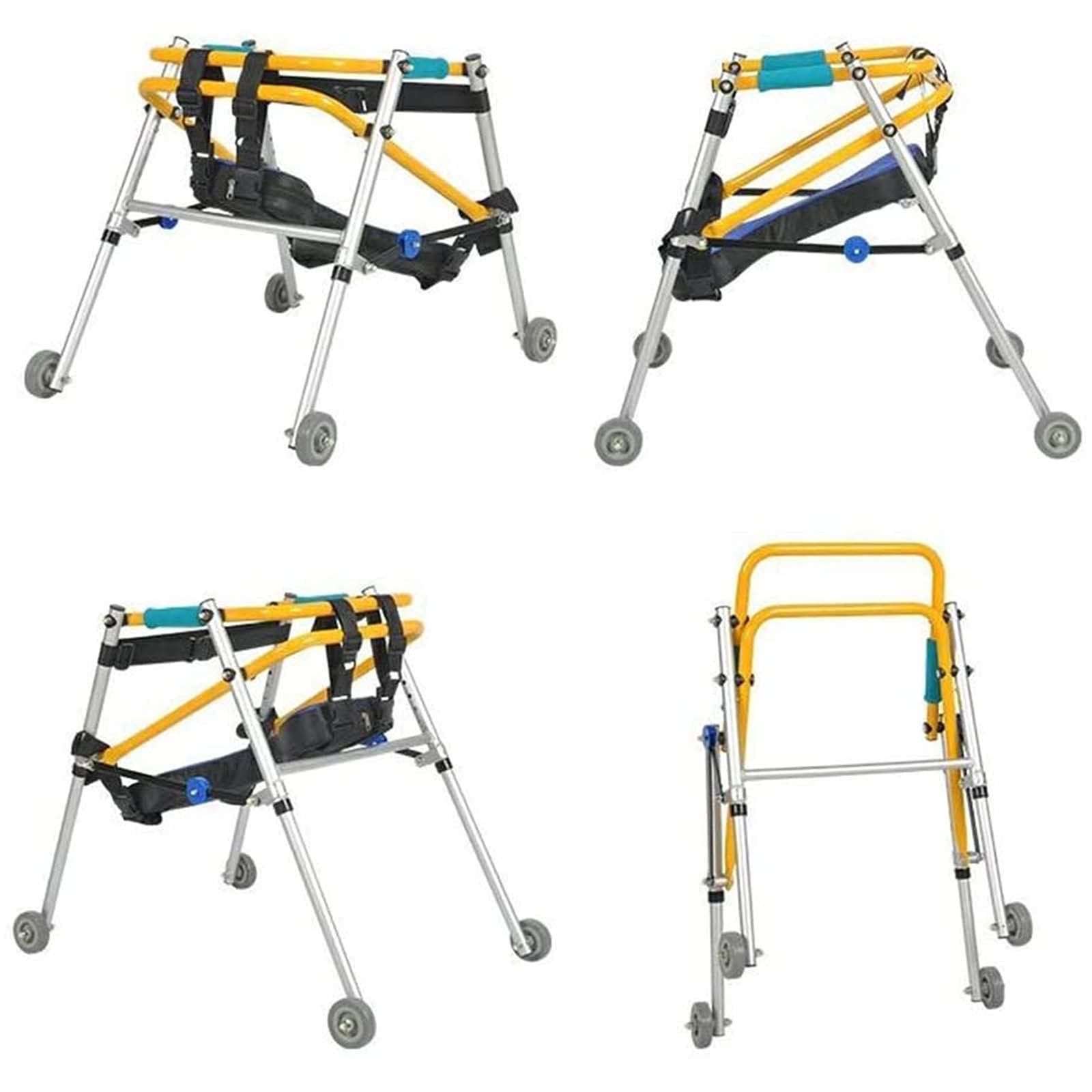 walker pomoce rehabilitacyjne dla kończyn dolnych dla dzieci stojak treningowy walkefold składana wysokość regulacja kierunkowa czterokołowe wózki dla niepełnosprawnych kończyn dolnych rama ślizgowa