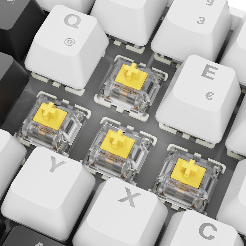 Sharkoon Skiller SGK50 S4 Gen2, weiß, Gateron Yellow, 60% DE-Layout