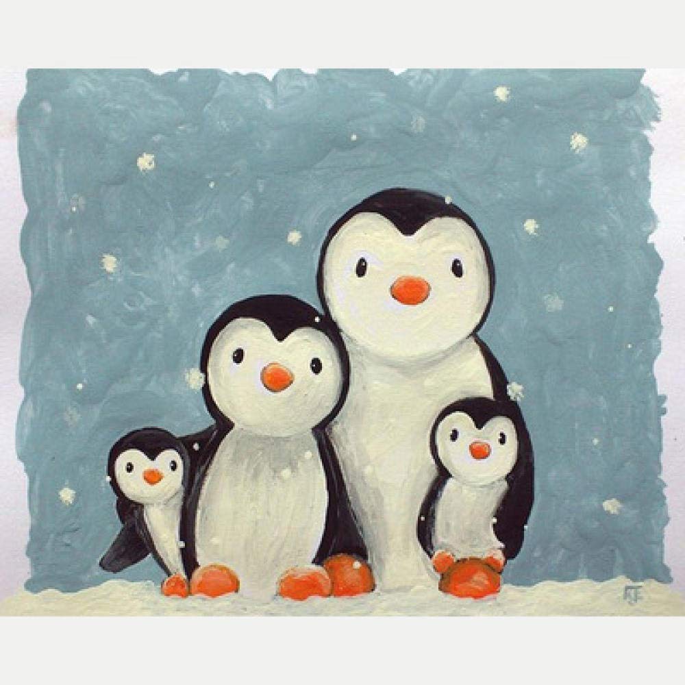 Décoration murale pingouin mosaïque 5D pour salon chaleureux