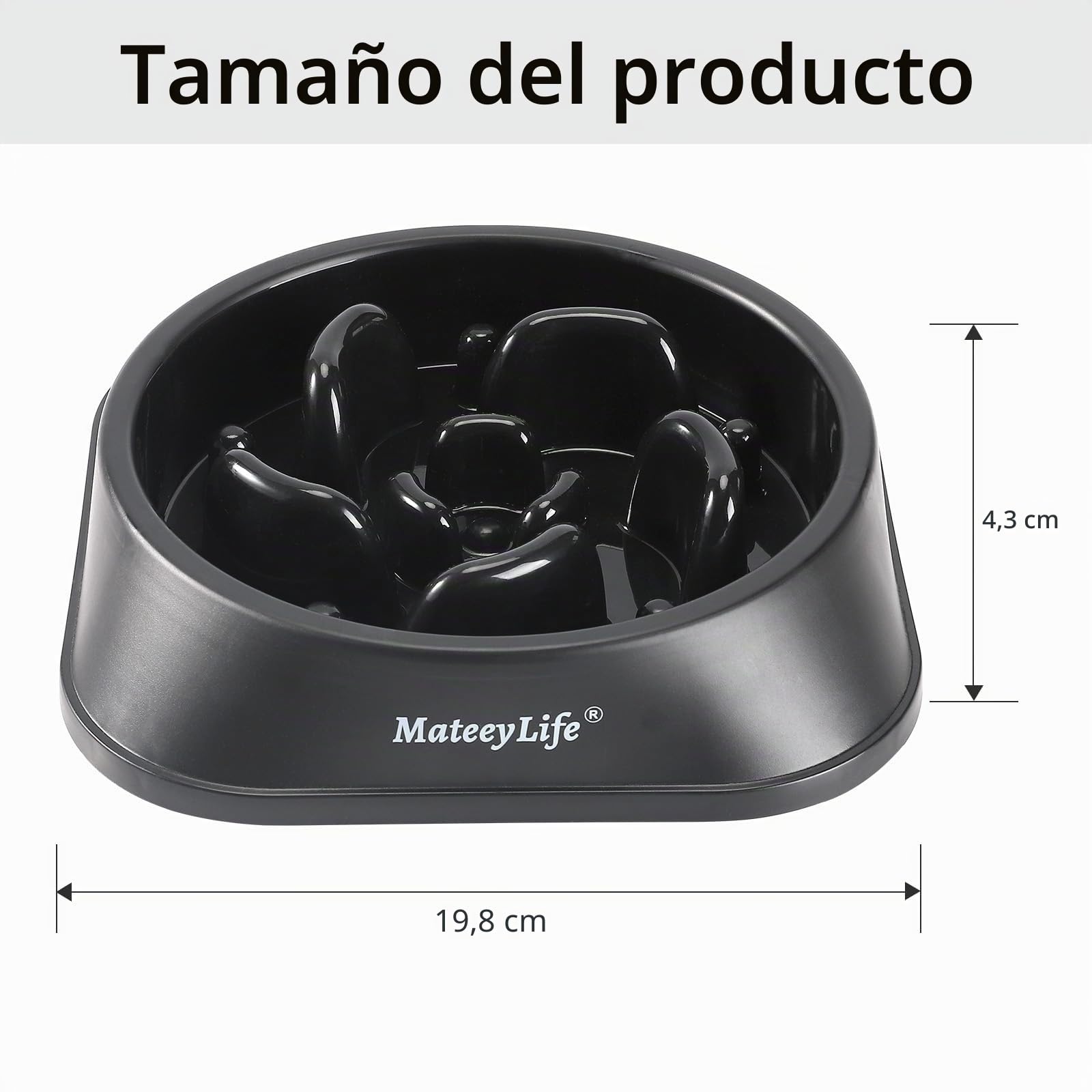 Mateeylife Comedero para Perros, Comedero Perro Antivoracidad para Cani Mediani e Grandi, Slow Feeder Anti Ingozzamento, Mediano 1 Unidad