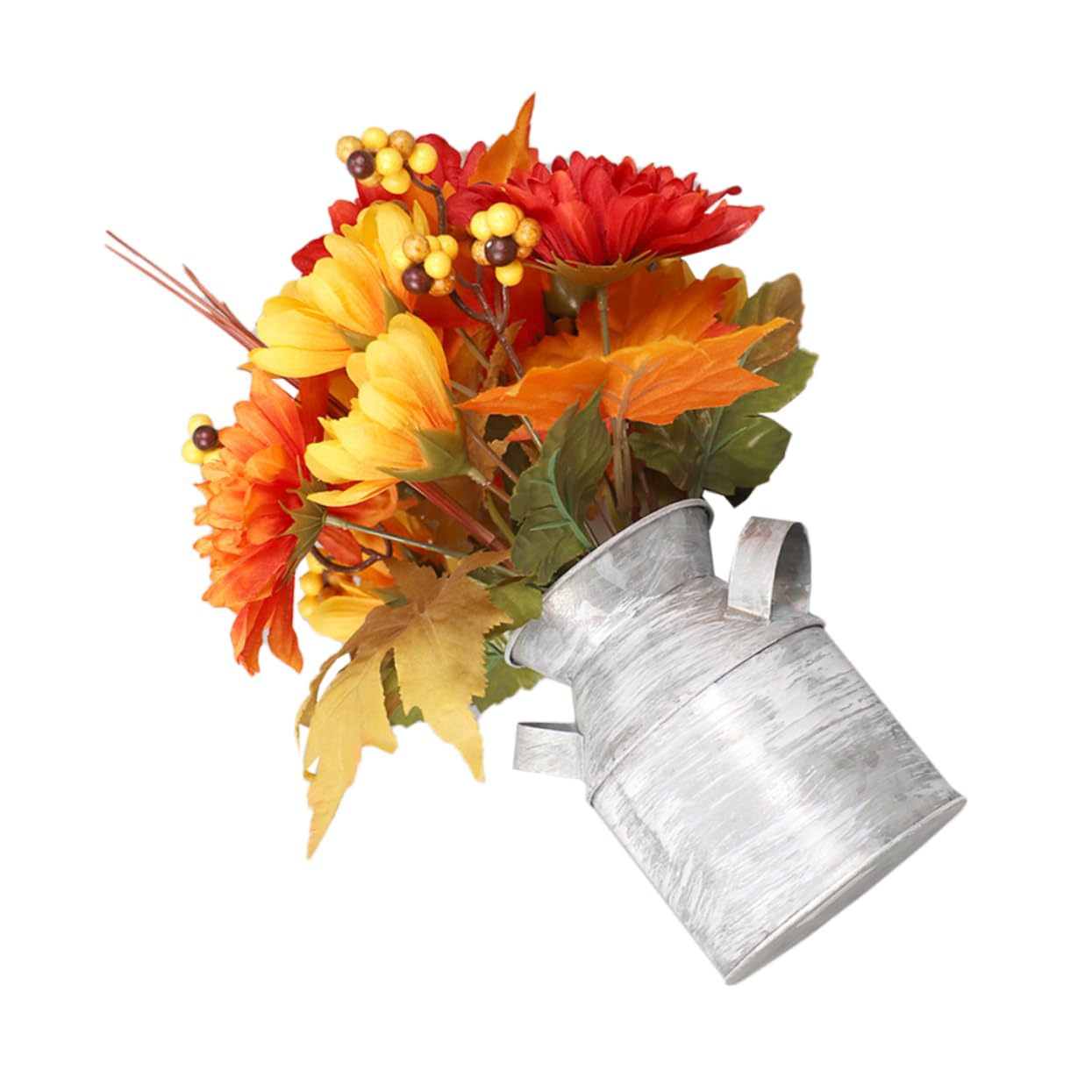 Cabilock Simulación de Bonsái de Girasol en Cubo de Hierro, Decoración | Celebracion Otono, Flores Artificial Decoración para Mesa Comedor, Plato Decorativo Centro de Mesa y Recibidor