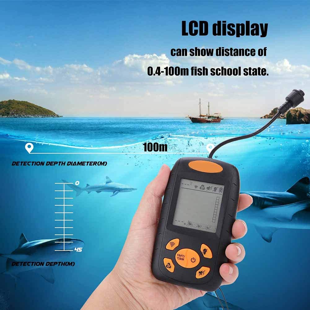 Fischfinder, Angeln Sonar Sensor Wandler Tiefe Sonar Echolot Angelfinder Alarm Fischidentifikator Detektor 0,4 Mt-100 Mt