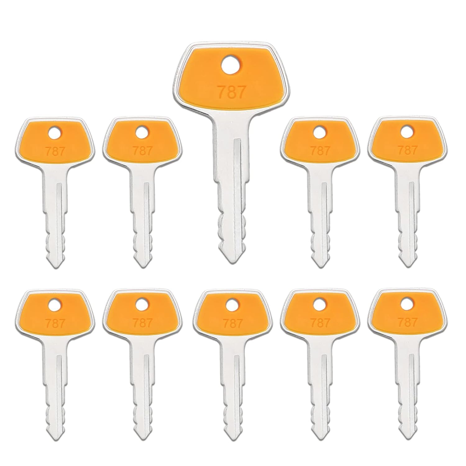 10-Pack 787 Komatsu Multi-Purpose Key: TR261434 Heavy Equipment Key for Excavators, Dozers, Loaders & Backhoes