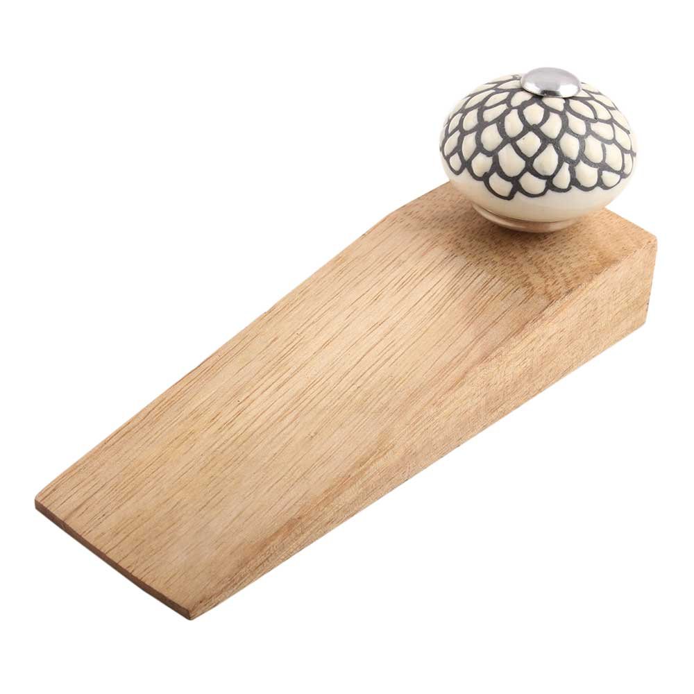 IndianShelf 1 Piece Wood Door Stopper for Home Rubber Floral Floor Gate Stopper Cream Door Wedge Fabulous Grip Wood Decorative Heavy Duty Non Slip Rubber Base Door Wedges (B075RX2KWQ) Amazon Price History, Amazon Price Tracker