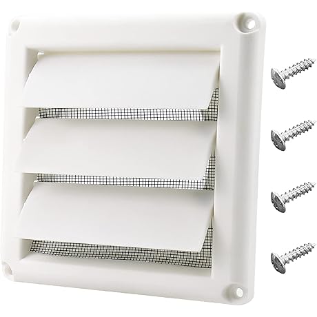 Funmit 4 Inch Dryer Vent Cover with Screen and Screws for Easy Installation