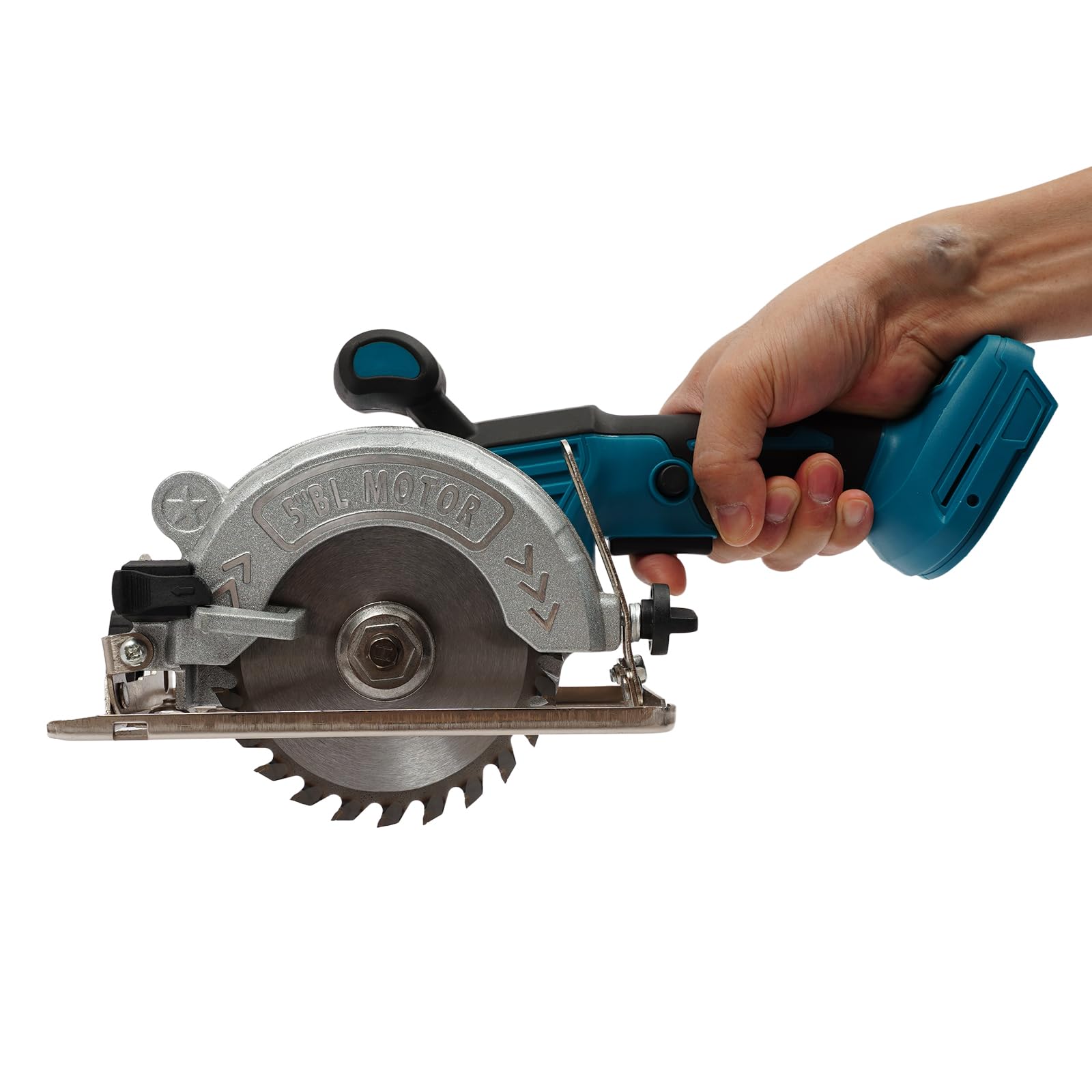Sierra circular eléctrica sin escobillas de 2280 W, 6200 rpm, con 2 hojas de sierra de 127 mm, profundidad de corte 0-41 mm, biselado de 0 a 45 °, sin batería ni cargador
