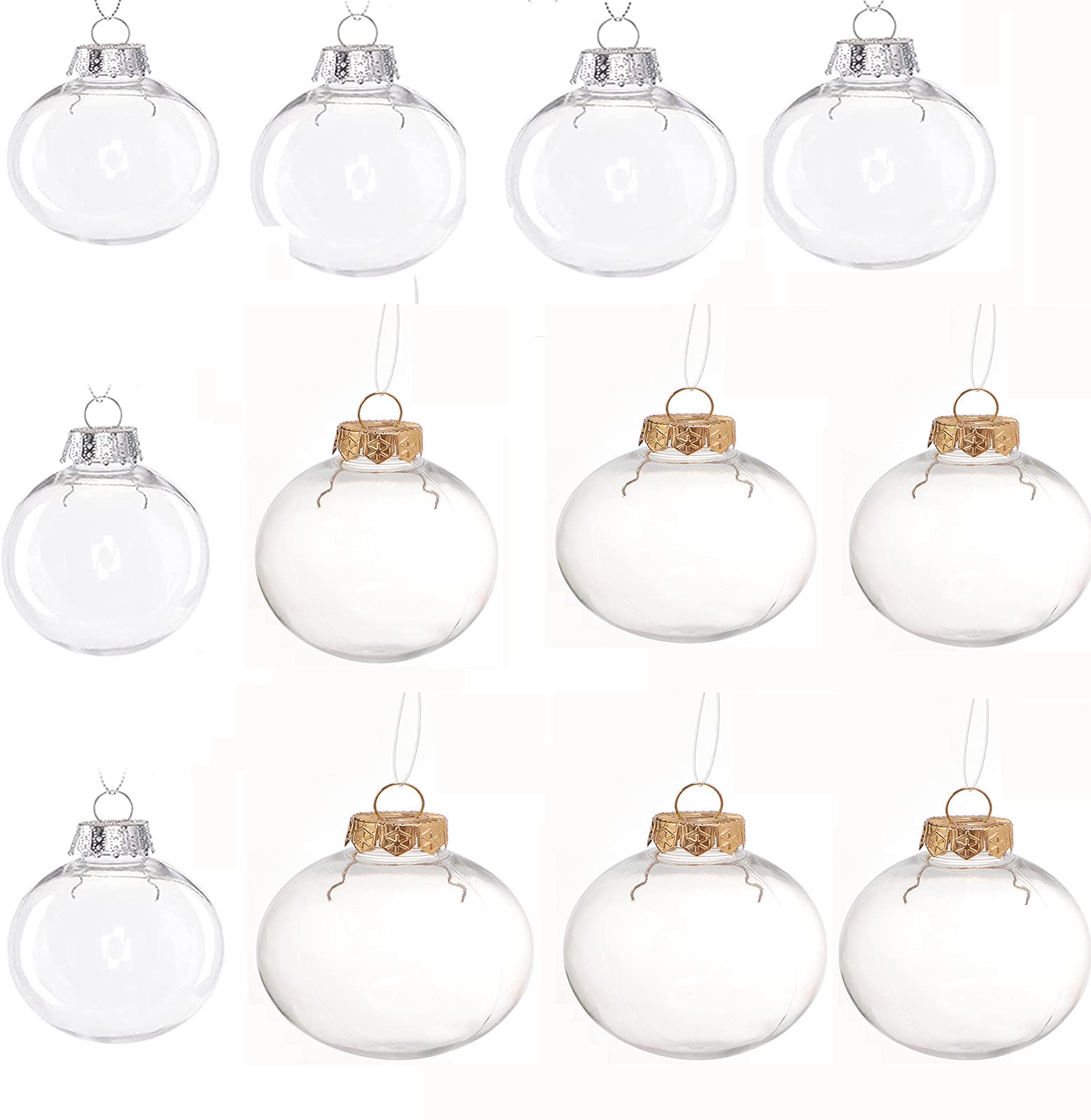 para la decoración del Regalo de la Fiesta de cumpleaños de la Boda del árbol de Navidad, Adornos de Bolas Transparentes, Adornos rellenables Transparentes de Bricolaje, 12 Piezas