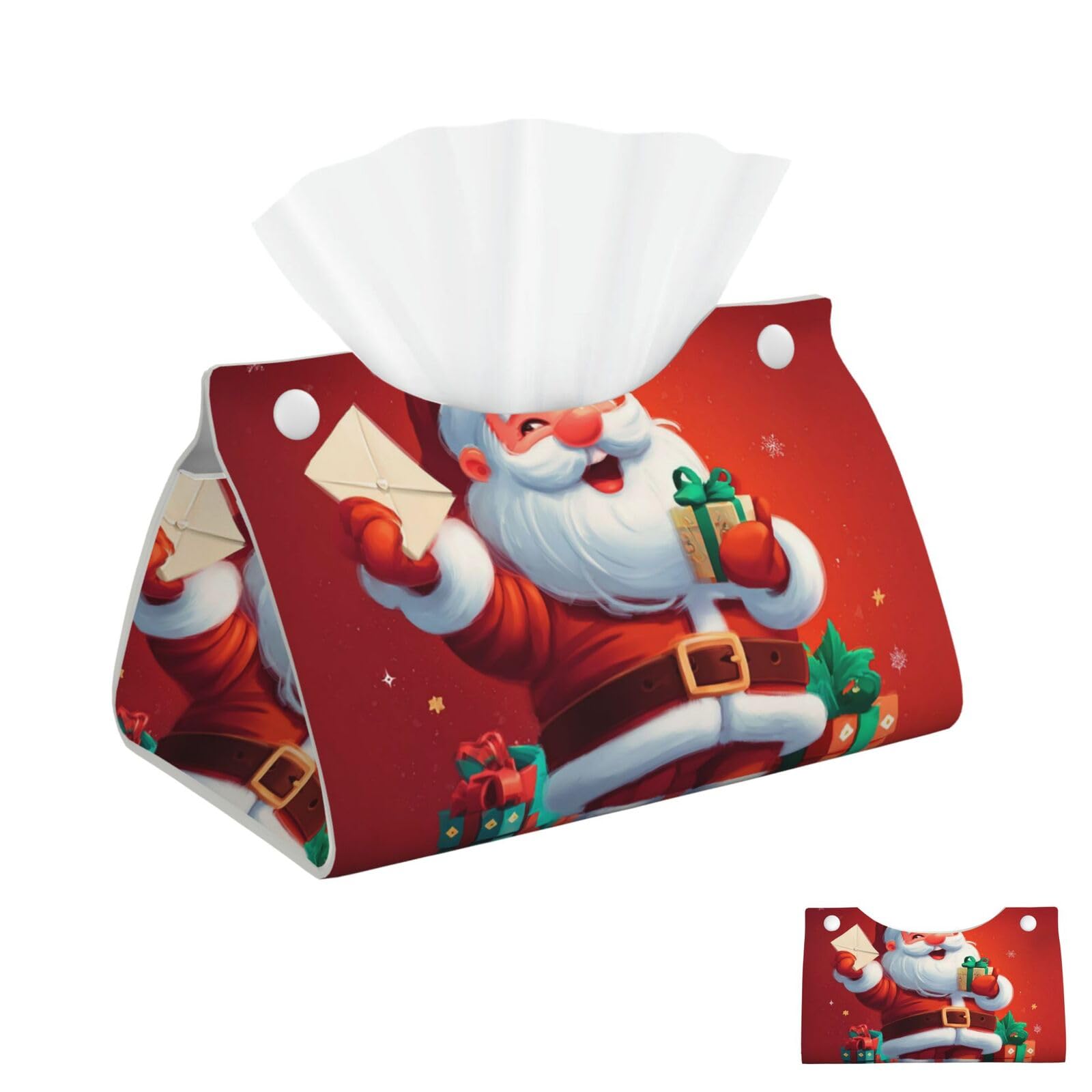 Santa Claus Gifts Tissue Box Cover Square Cube Boxes