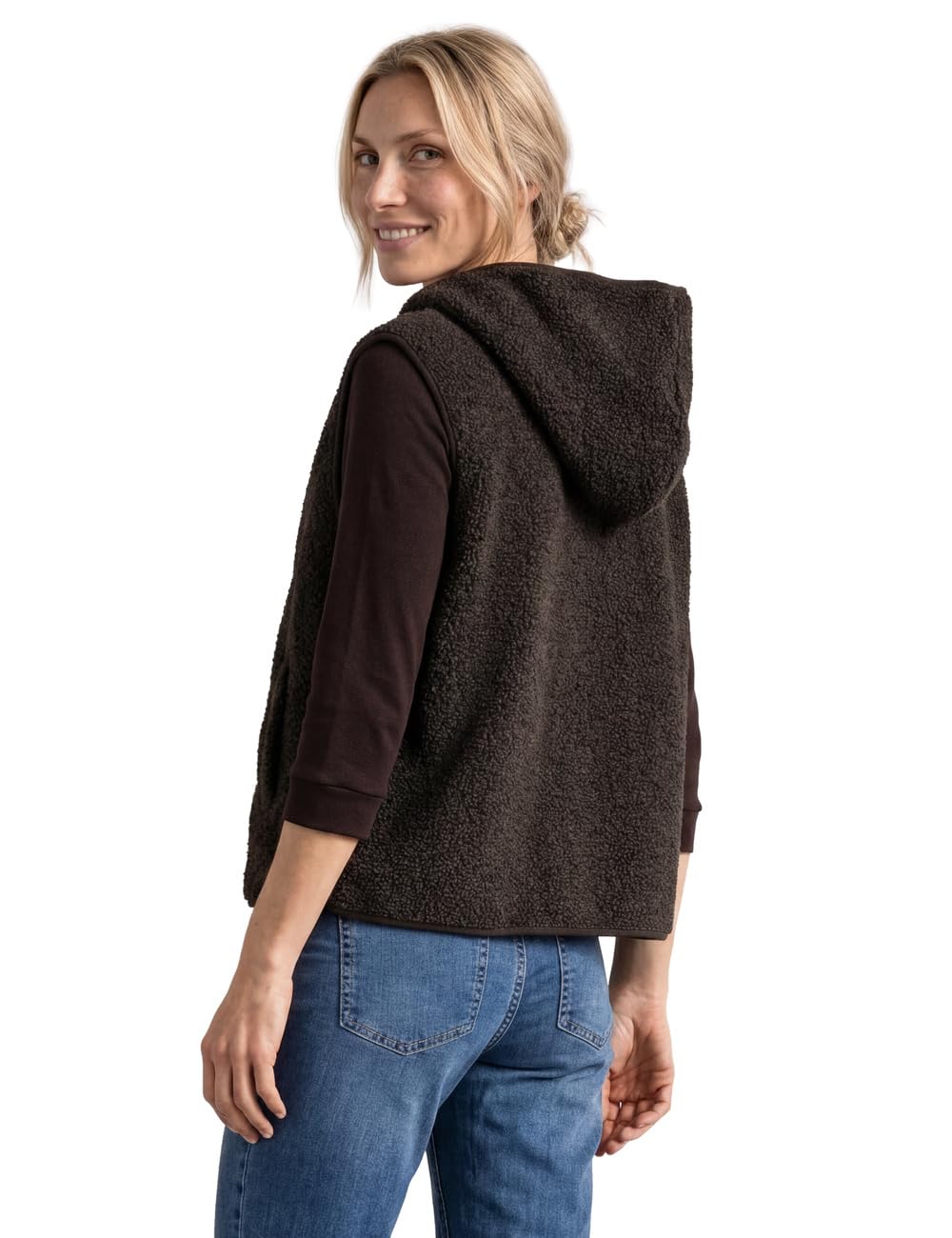 Street One Damen Teddy-Weste mit Kapuze und Zipper