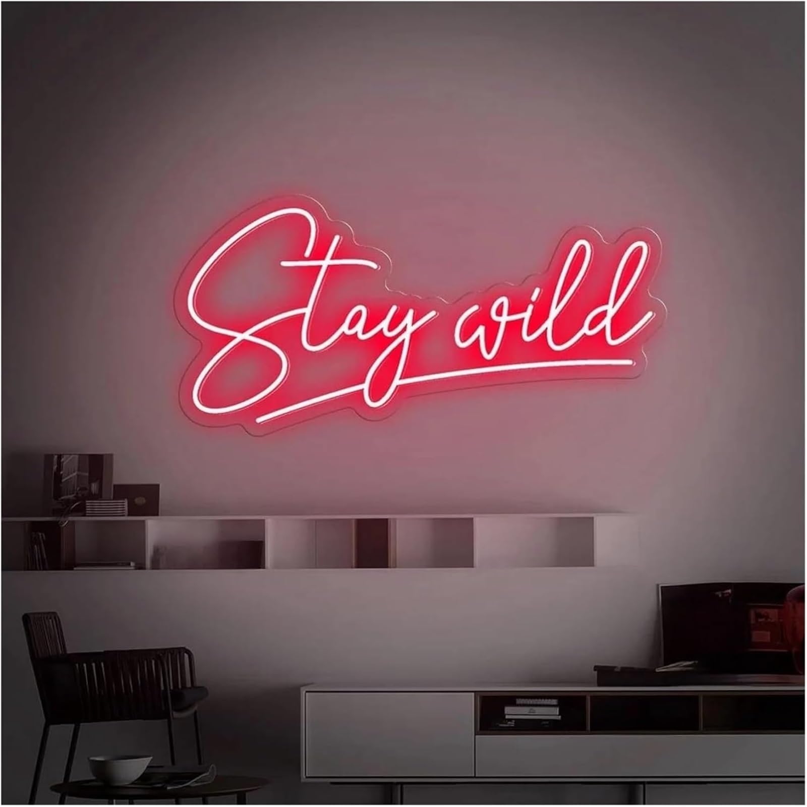 Zynther Neon lamp for neon Sign LED Light Dimmable for Powered for Home Bar Game Room Club Shop Wall Art Decor(Red)